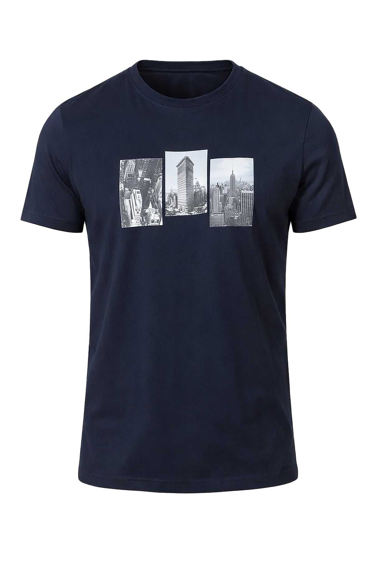 NY Downtown Print Round Neck T-Shirt
