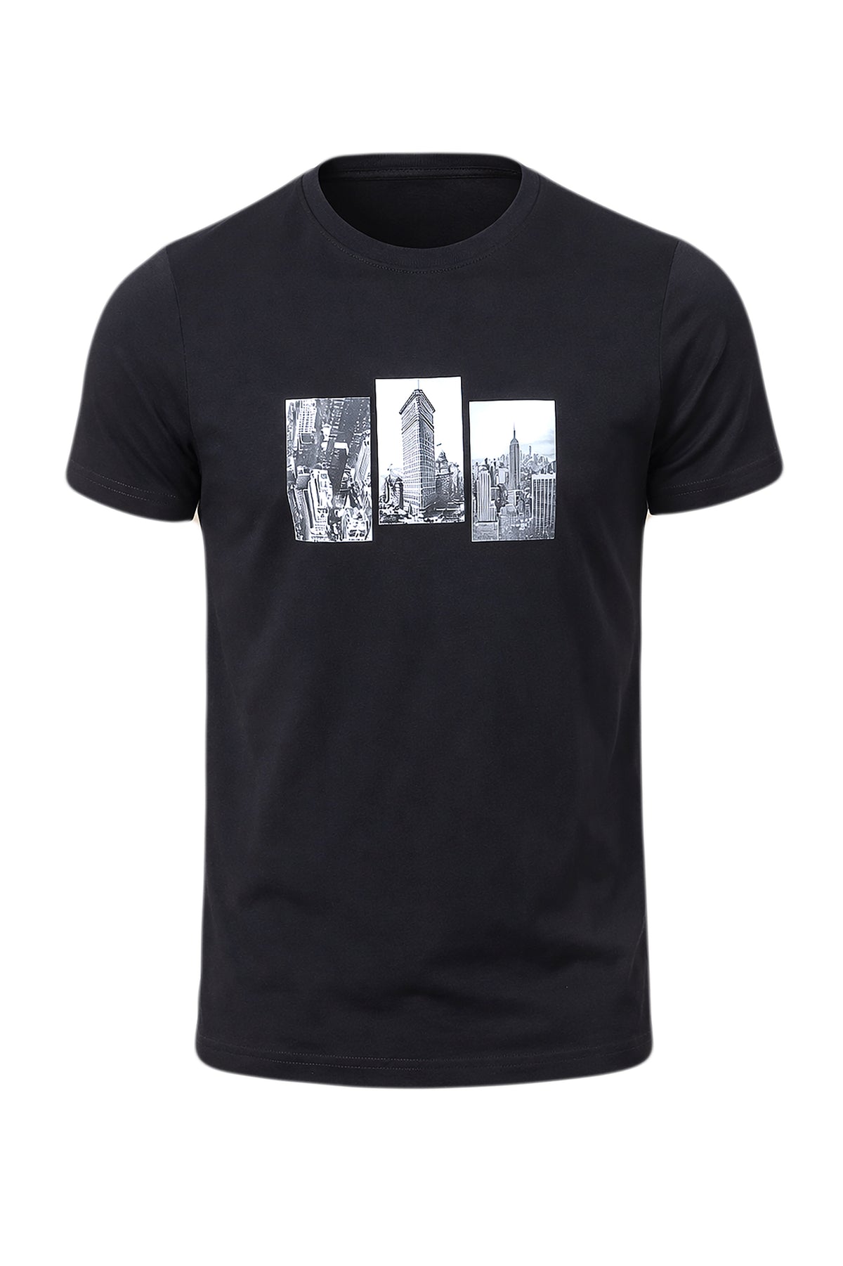 NY Downtown Print Round Neck T-Shirt