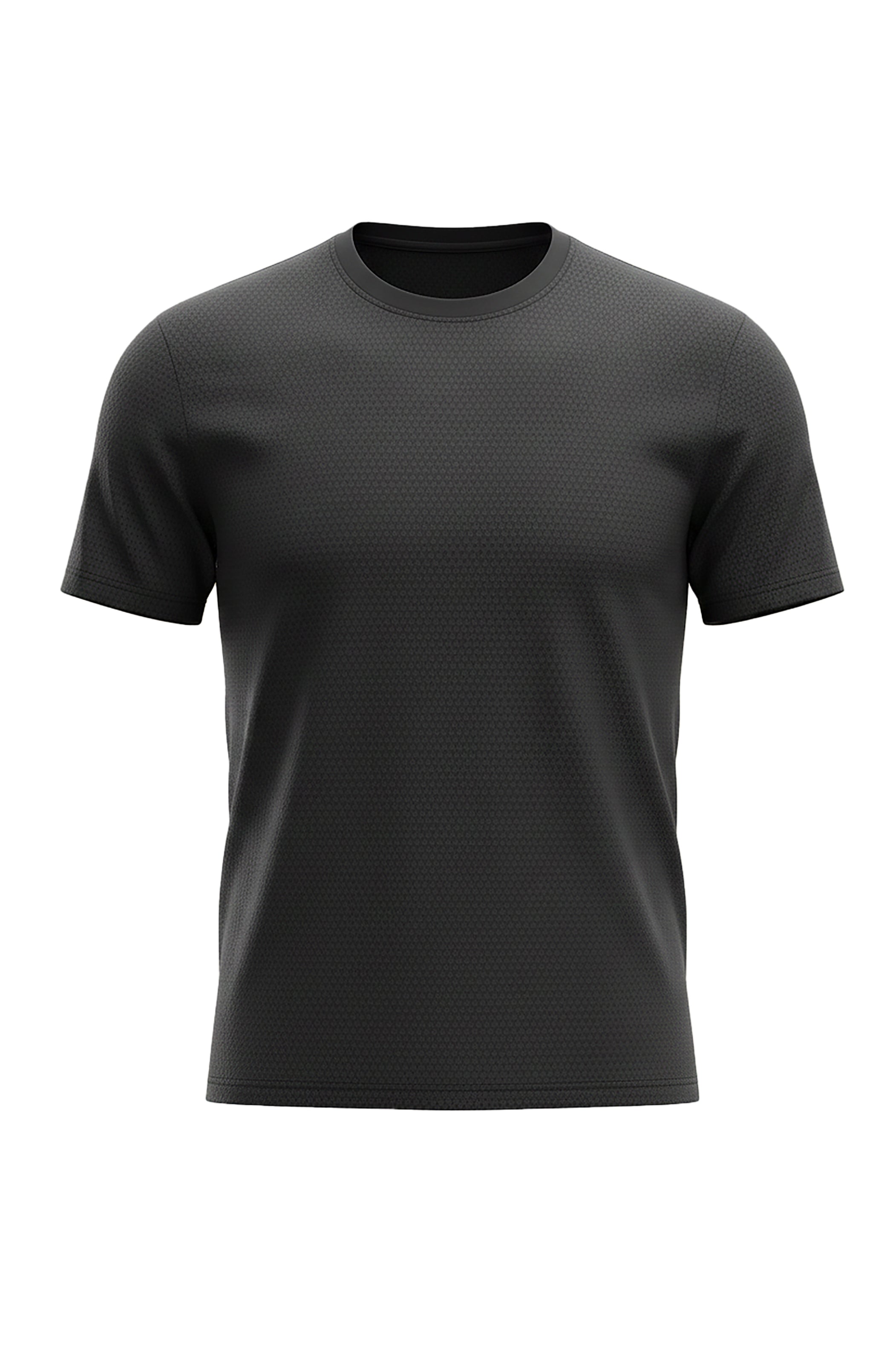 Black T-Shirt with Bubble Pattern and Round Neck