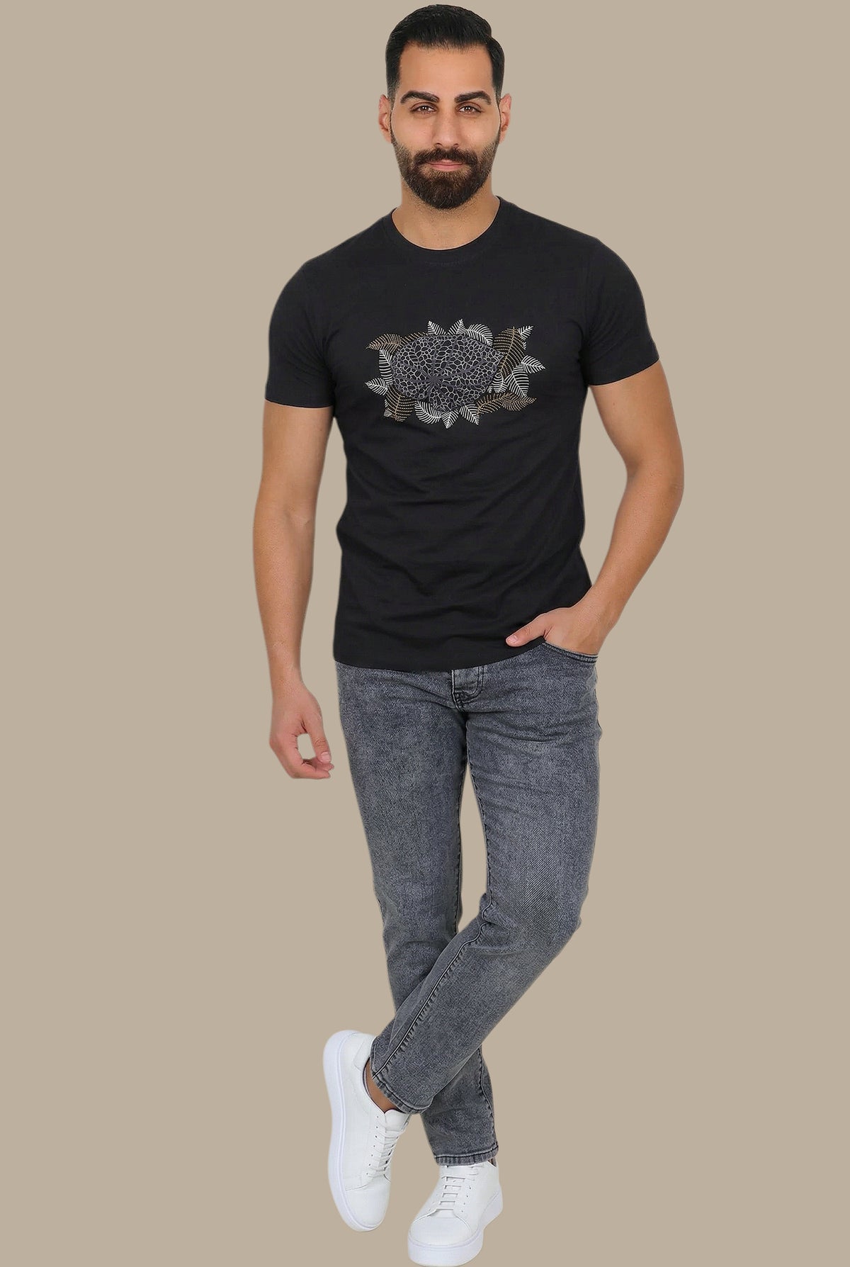 Nature Drift: Leaf Print T-Shirt