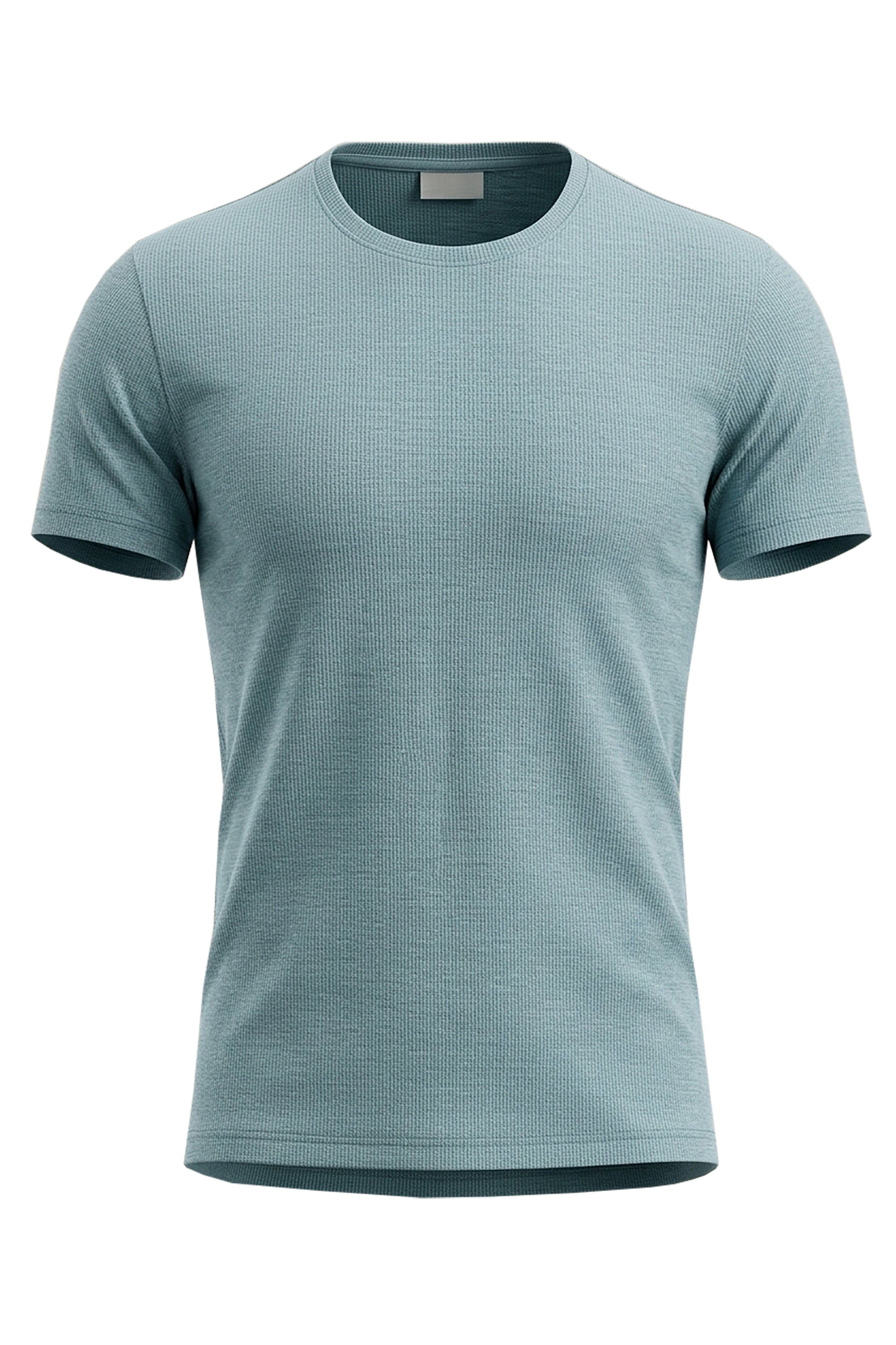 Turquoise Structured Square Pattern T-Shirt