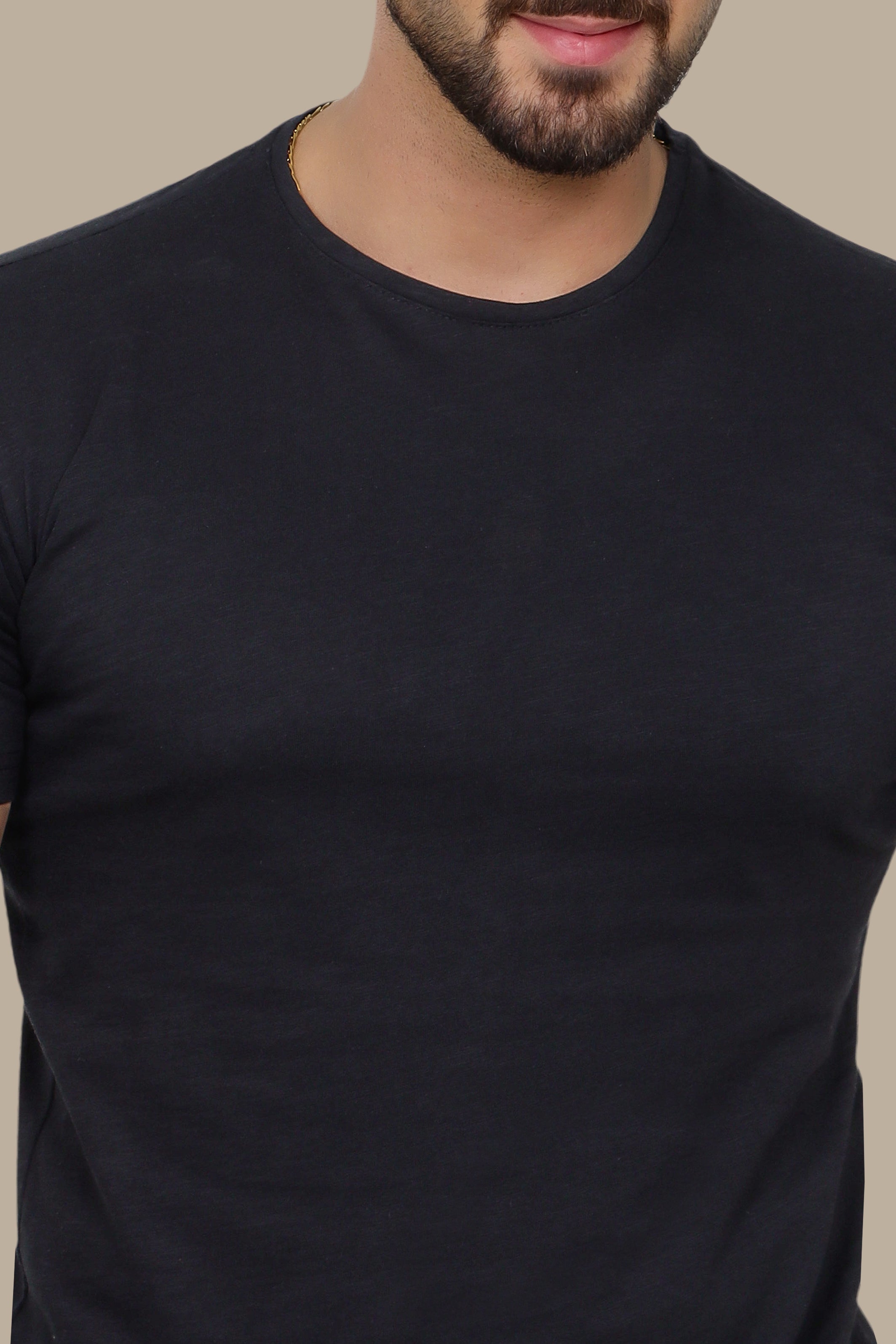 Black Round Neck T-Shirt