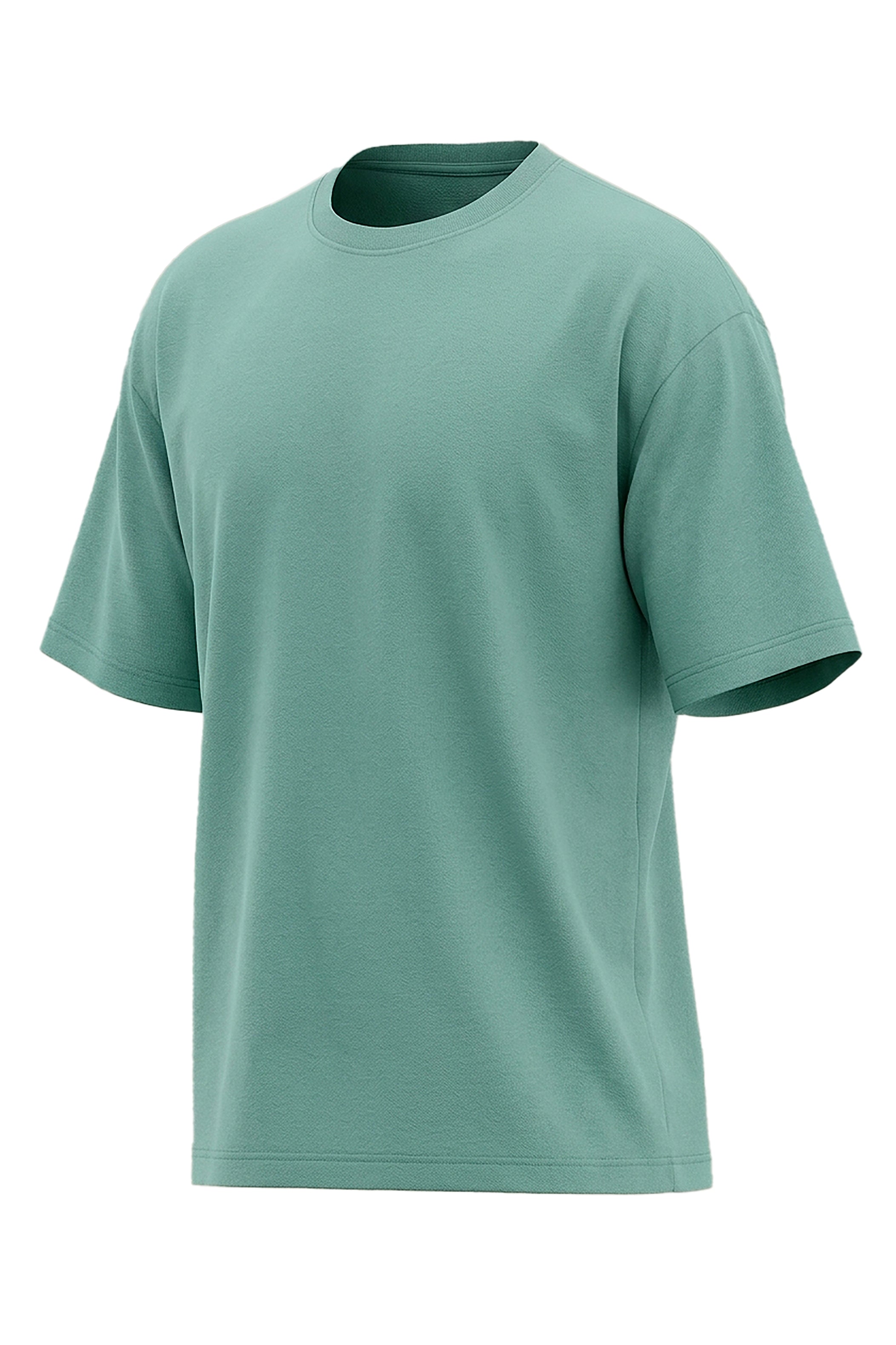 Aqua Half-Oversized Basic T-Shirt
