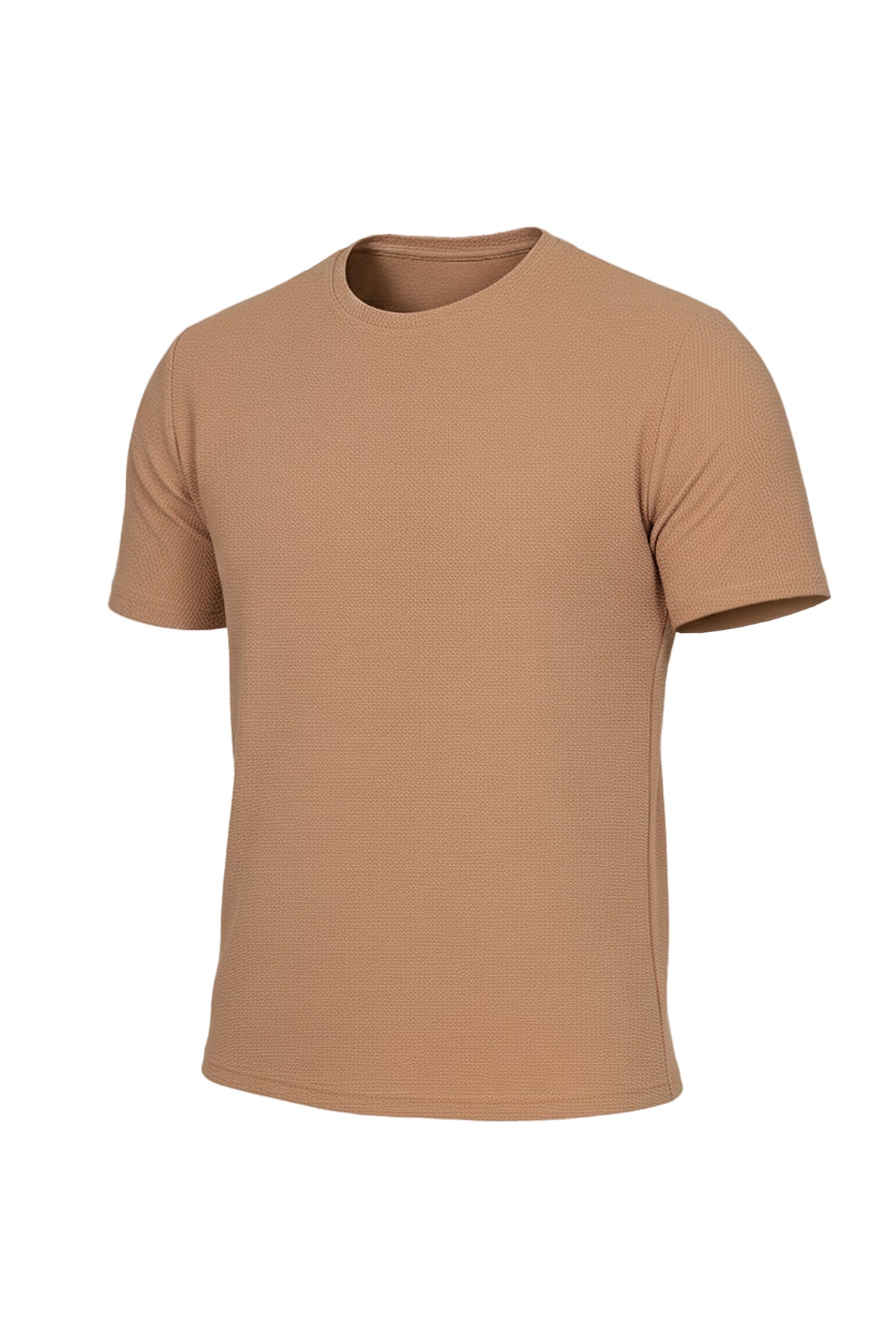 Structured Lycra Round Neck T-Shirt