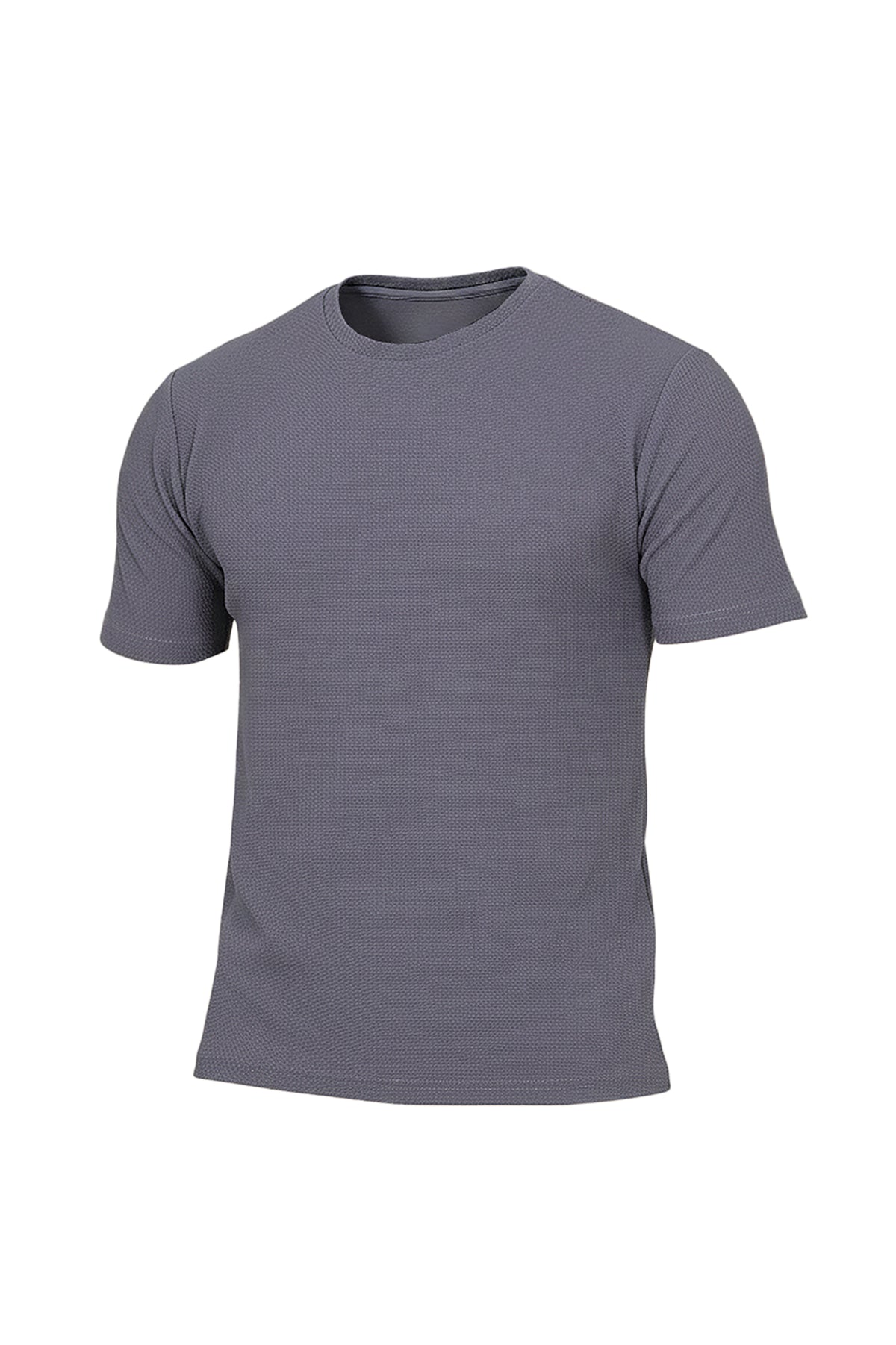 Structured Lycra Round Neck T-Shirt