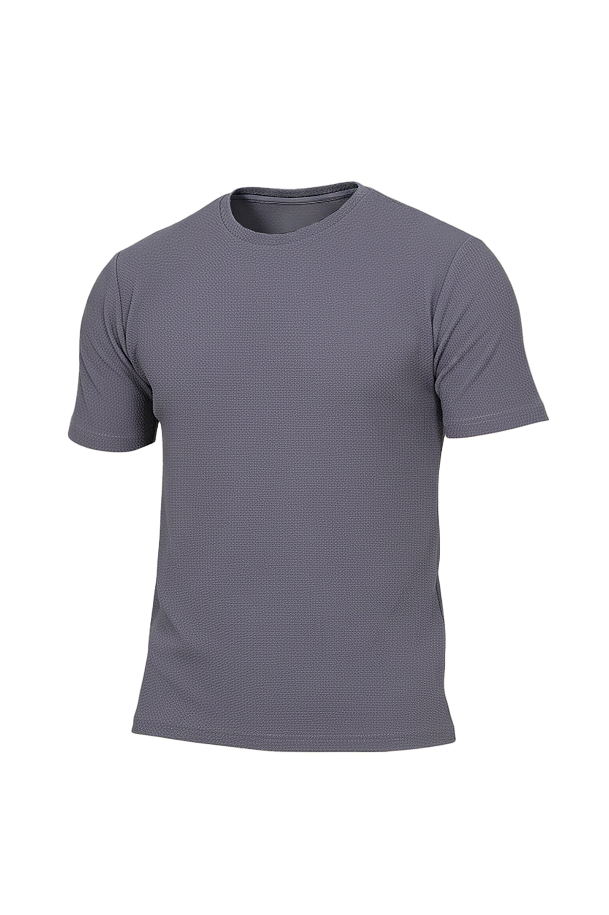 Structured Lycra Round Neck T-Shirt