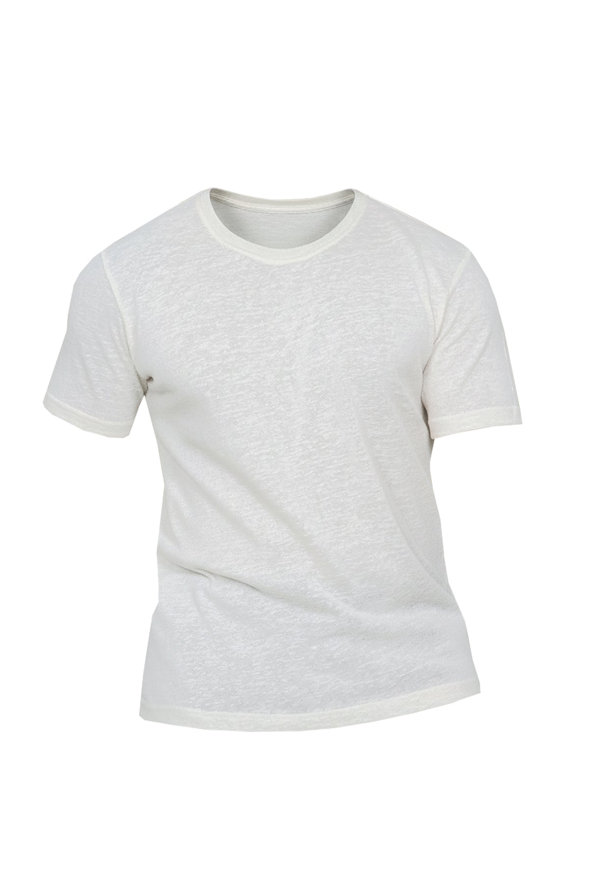 Linen Short Sleeve Round Neck T-Shirt