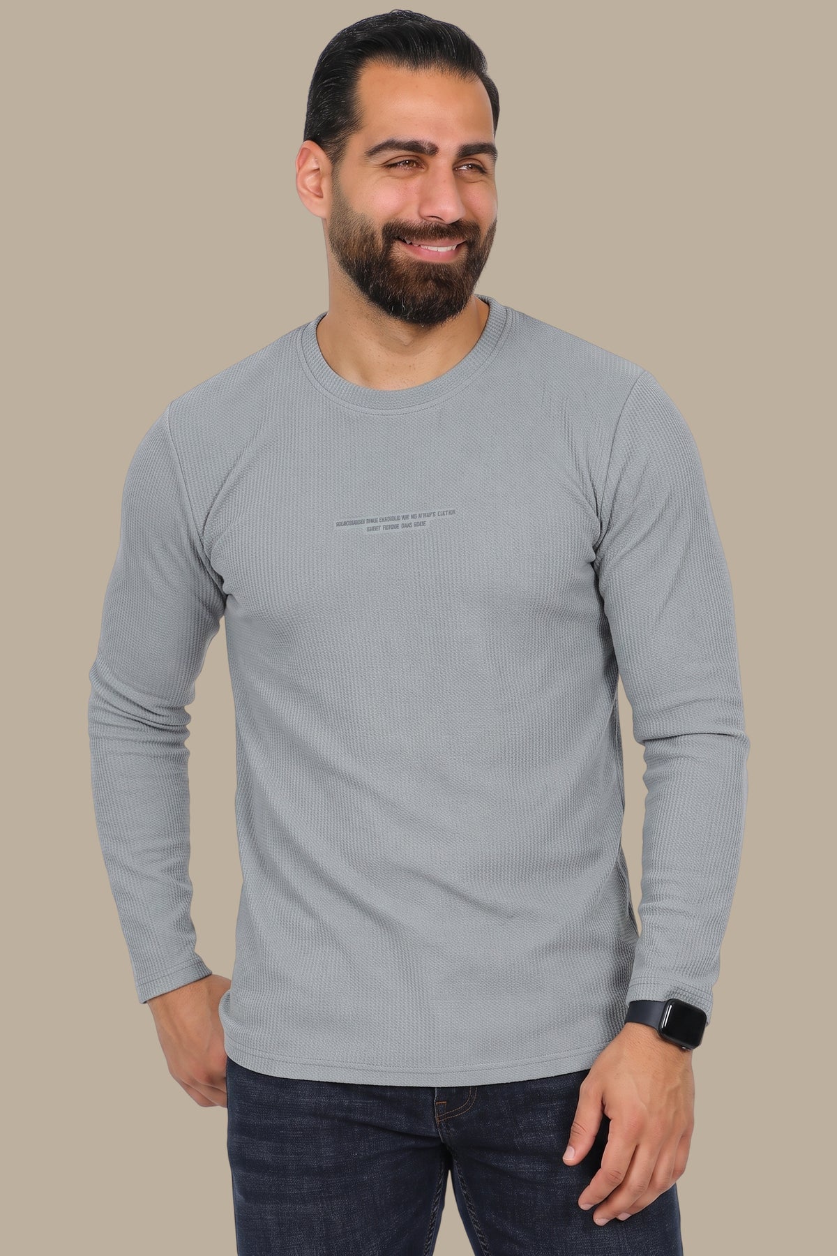Grey “Who Checks” Ribbed Long Sleeve