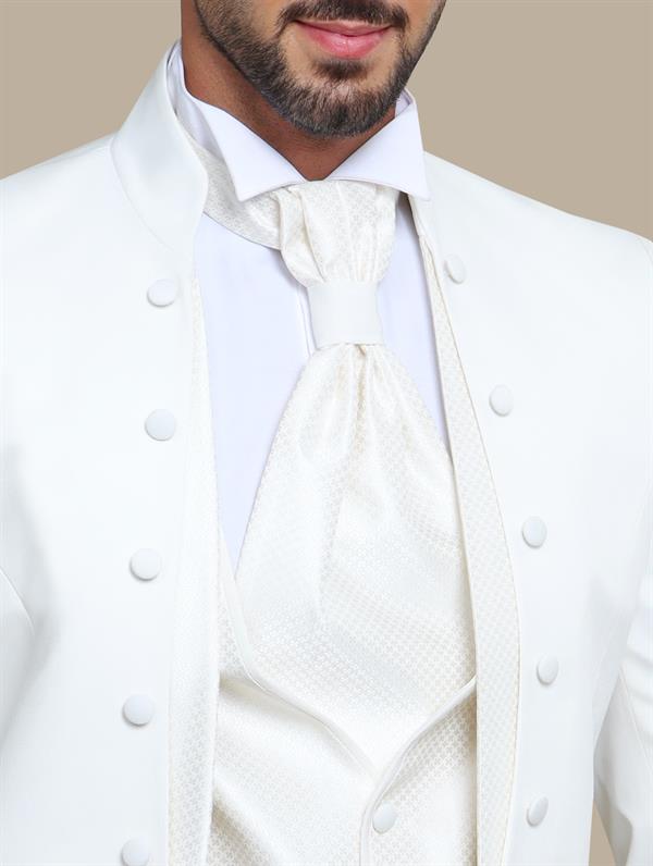 White 4-Piece Mao Collar Tuxedo