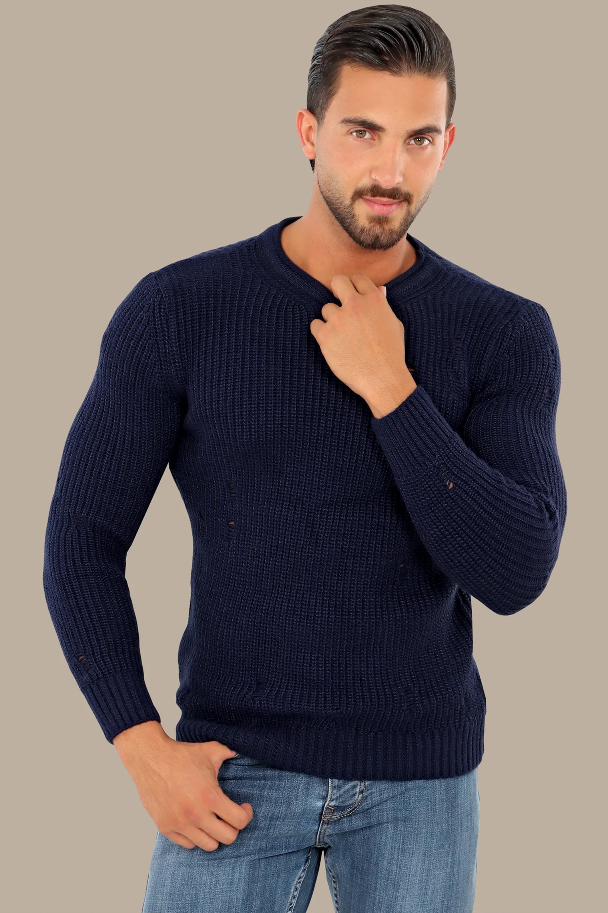 Blue Knitted Sweater