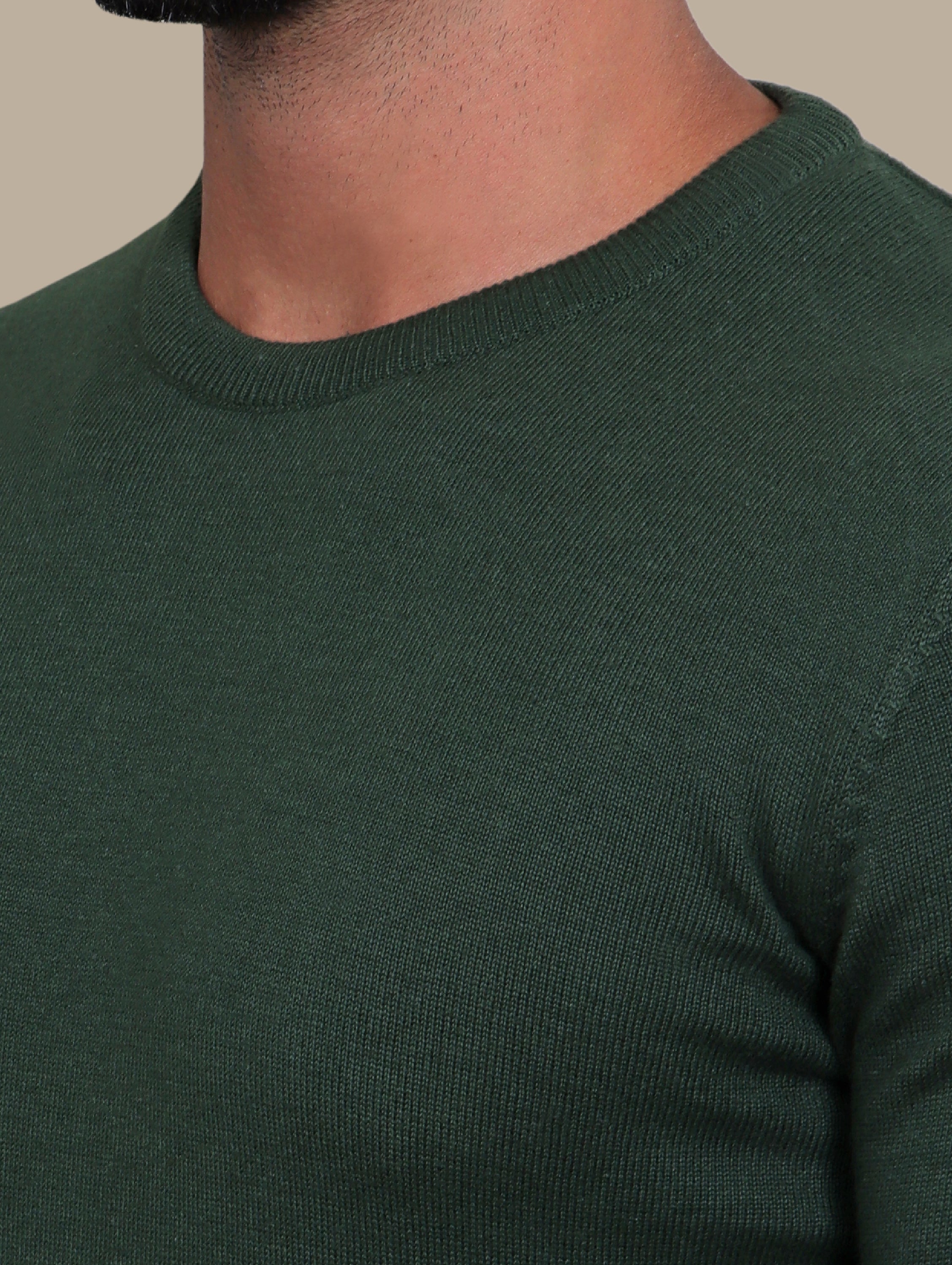 Sweater R-Neck Basic | Dark Green