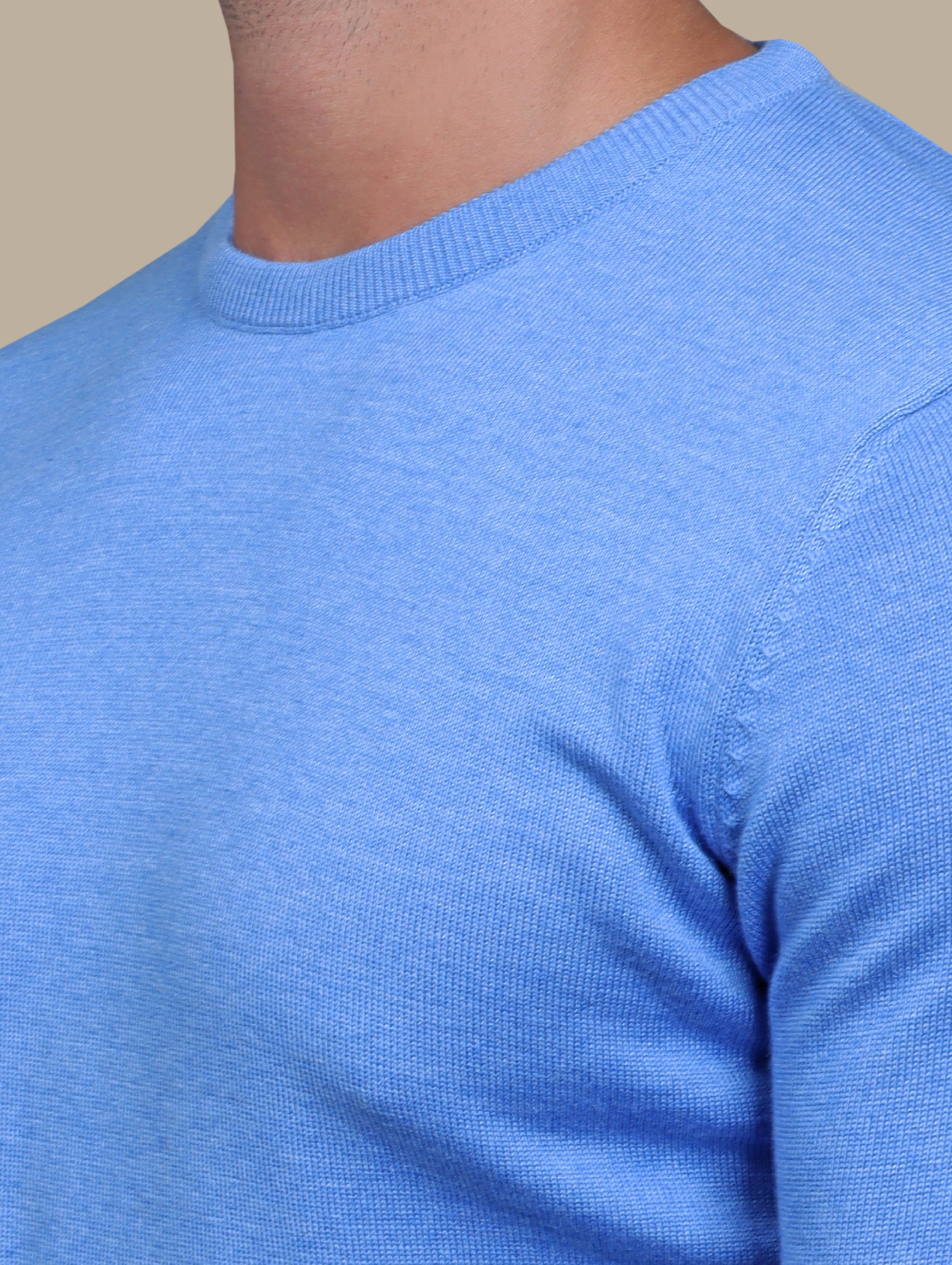 Blue  R-Neck Basic Sweater