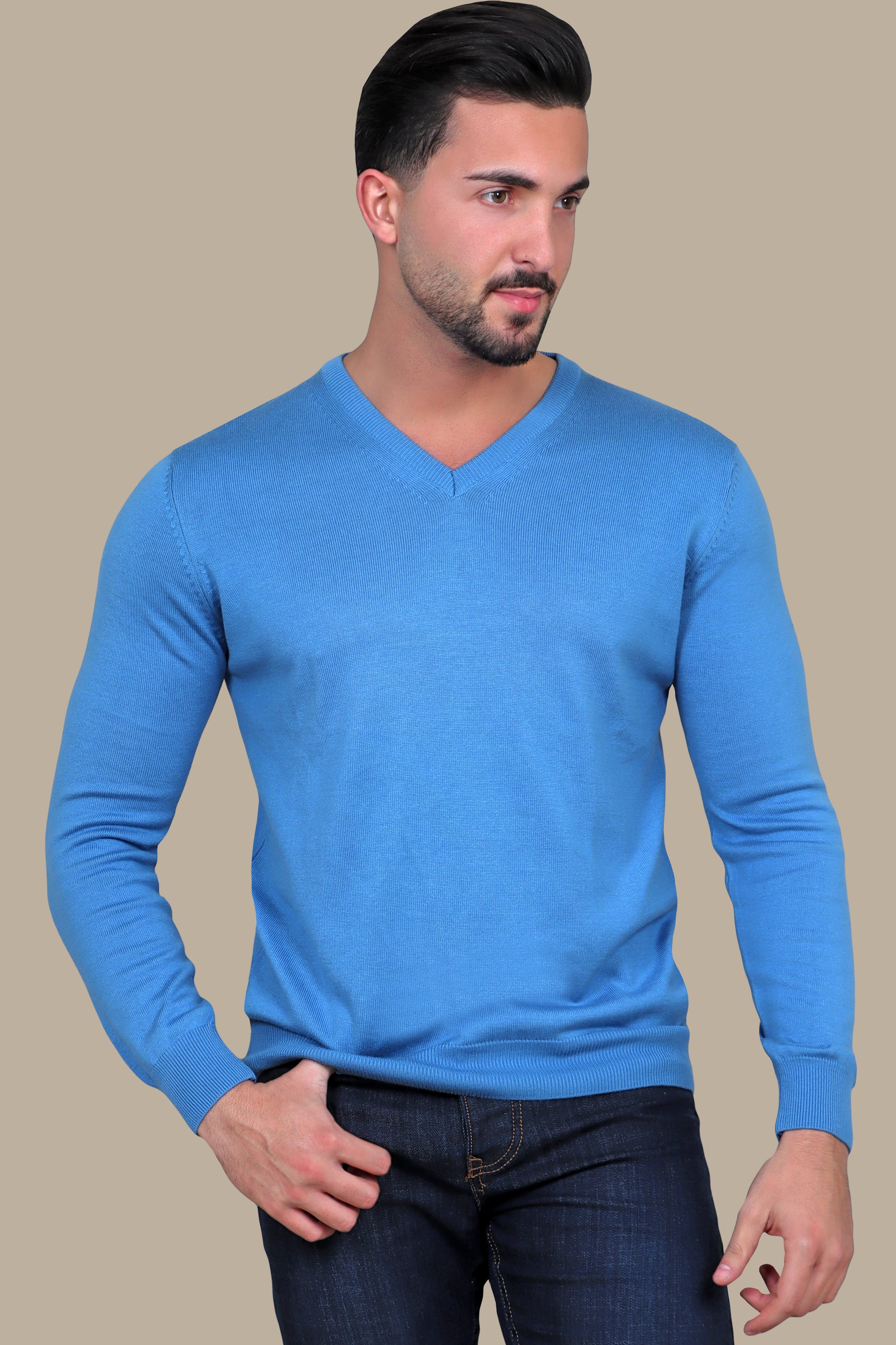 Classic Blue V-Neck Sweater