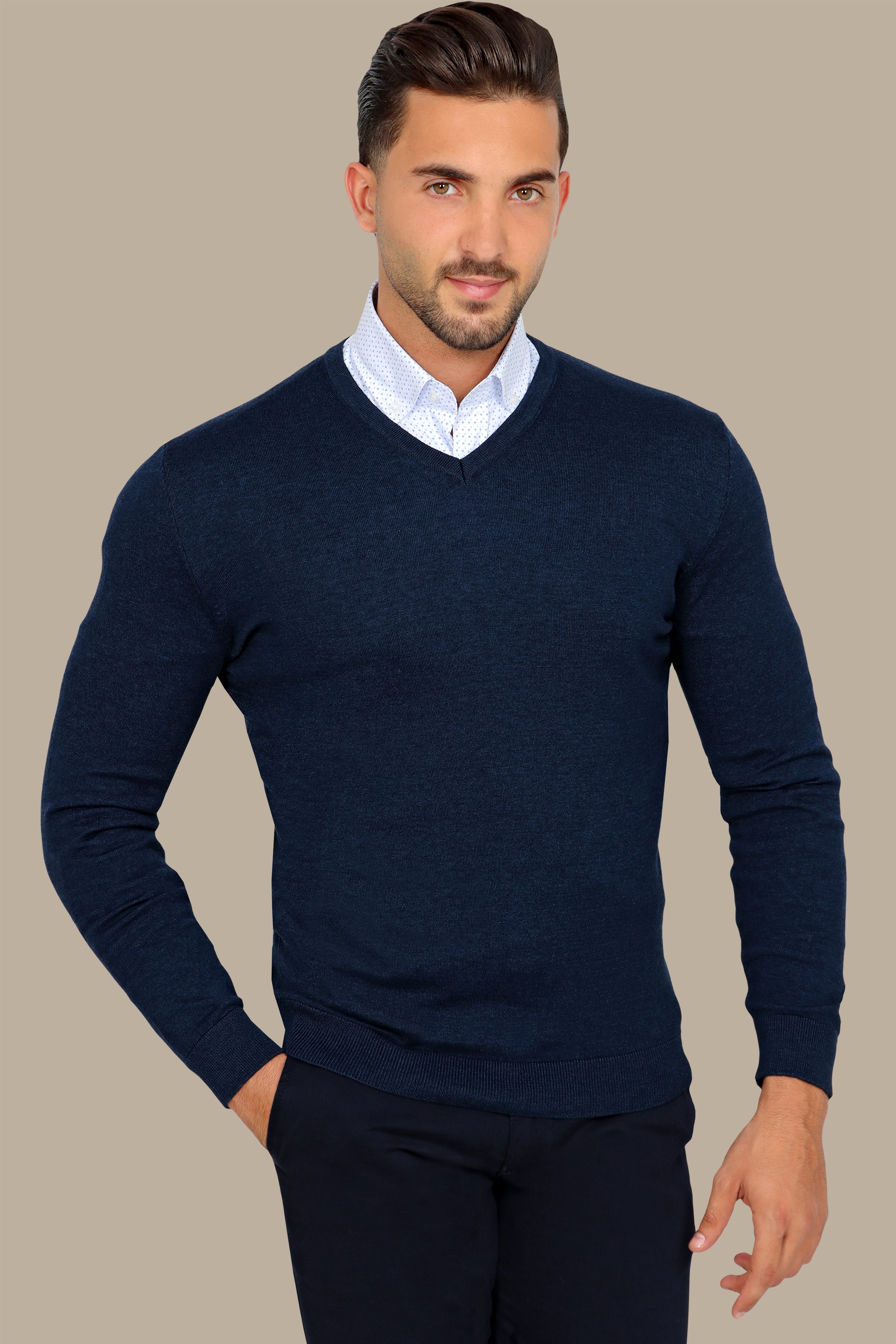 Classic Blue V-Neck Sweater