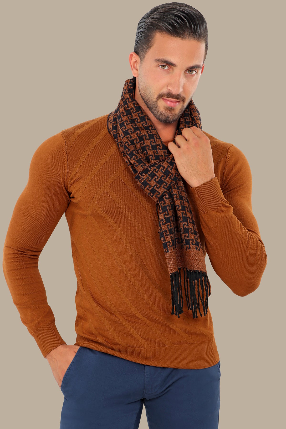Striped Double-Neck Sweater