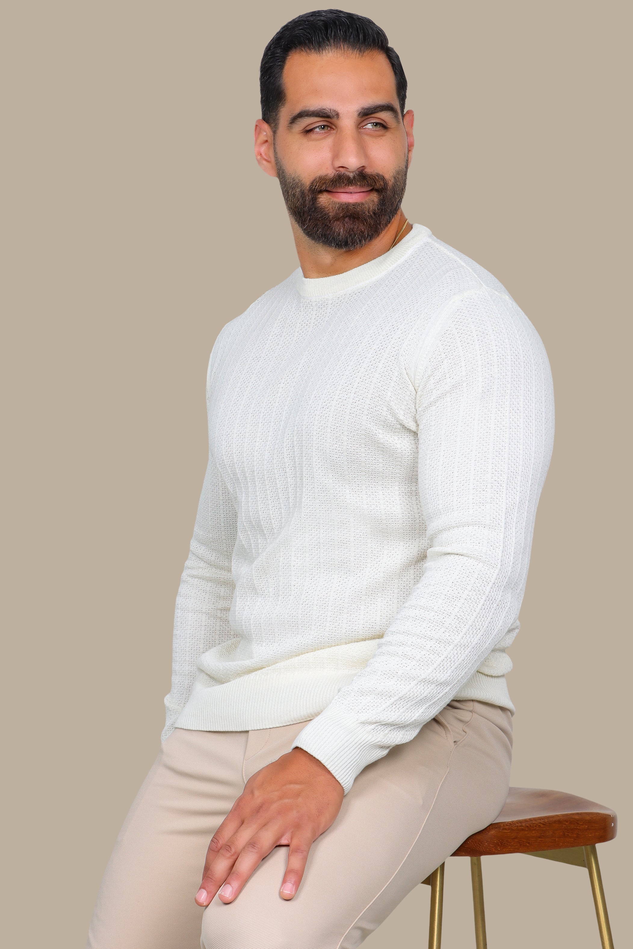 Off-White Striped Crewneck Sweater
