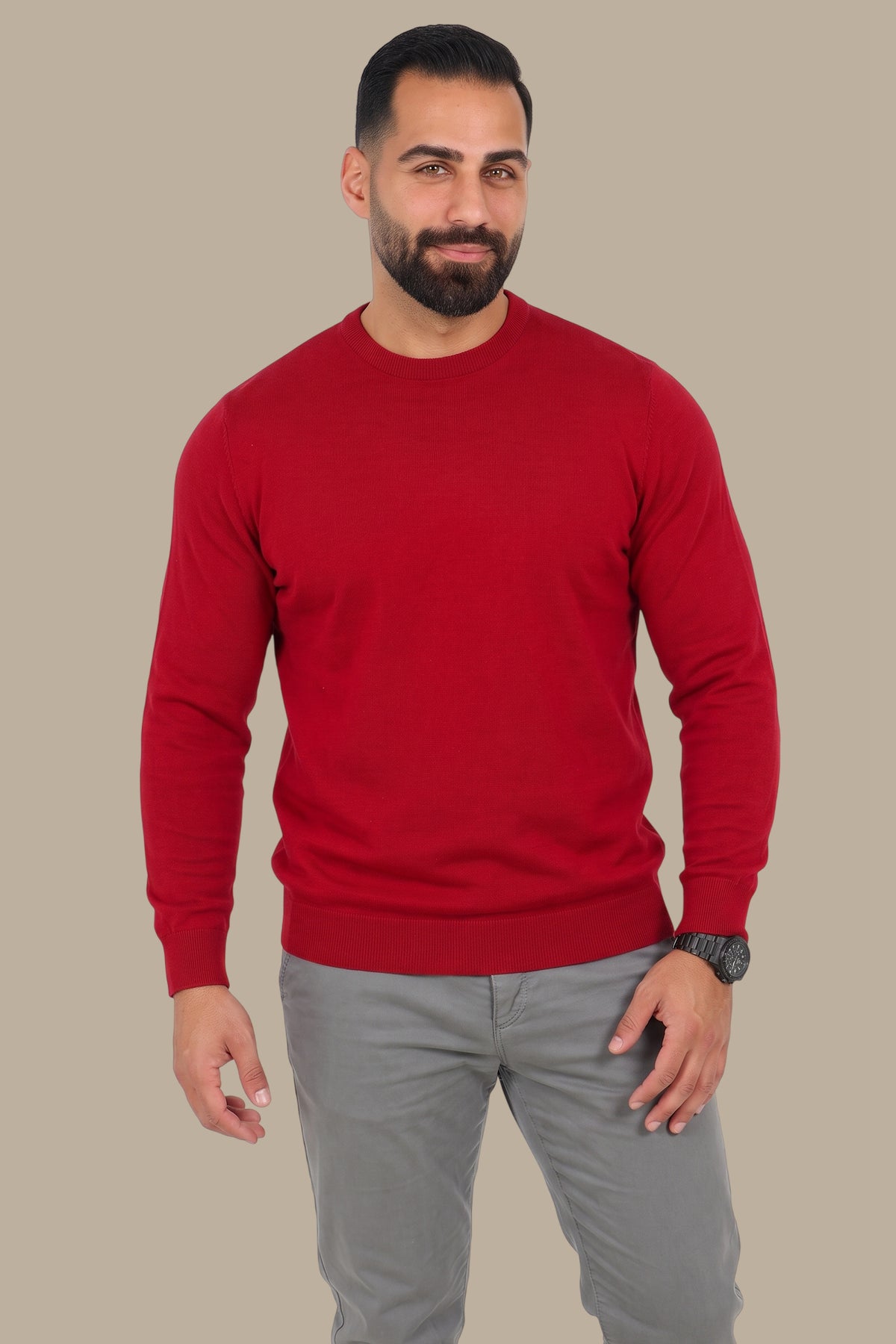 Red Round Neck Sweater