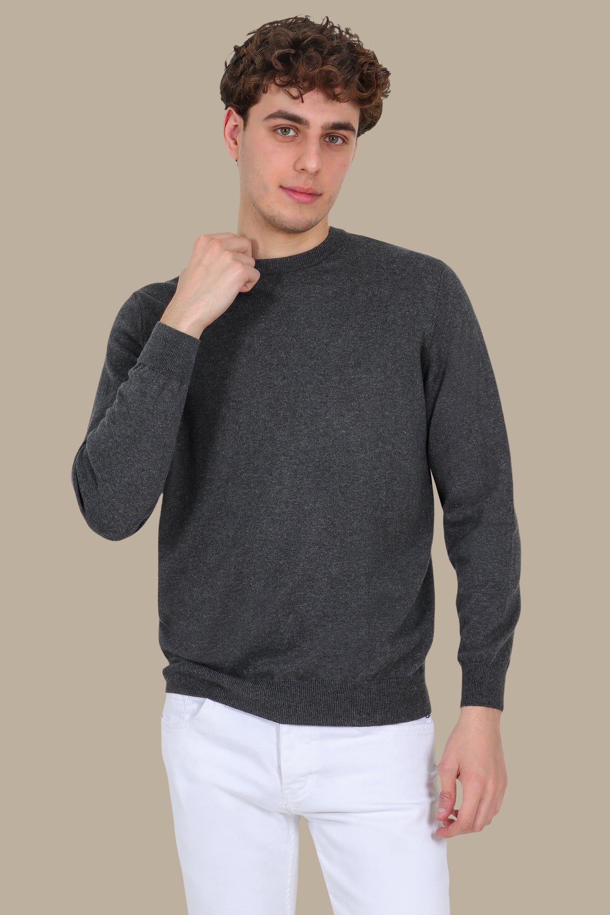 Grey Round Neck Sweater