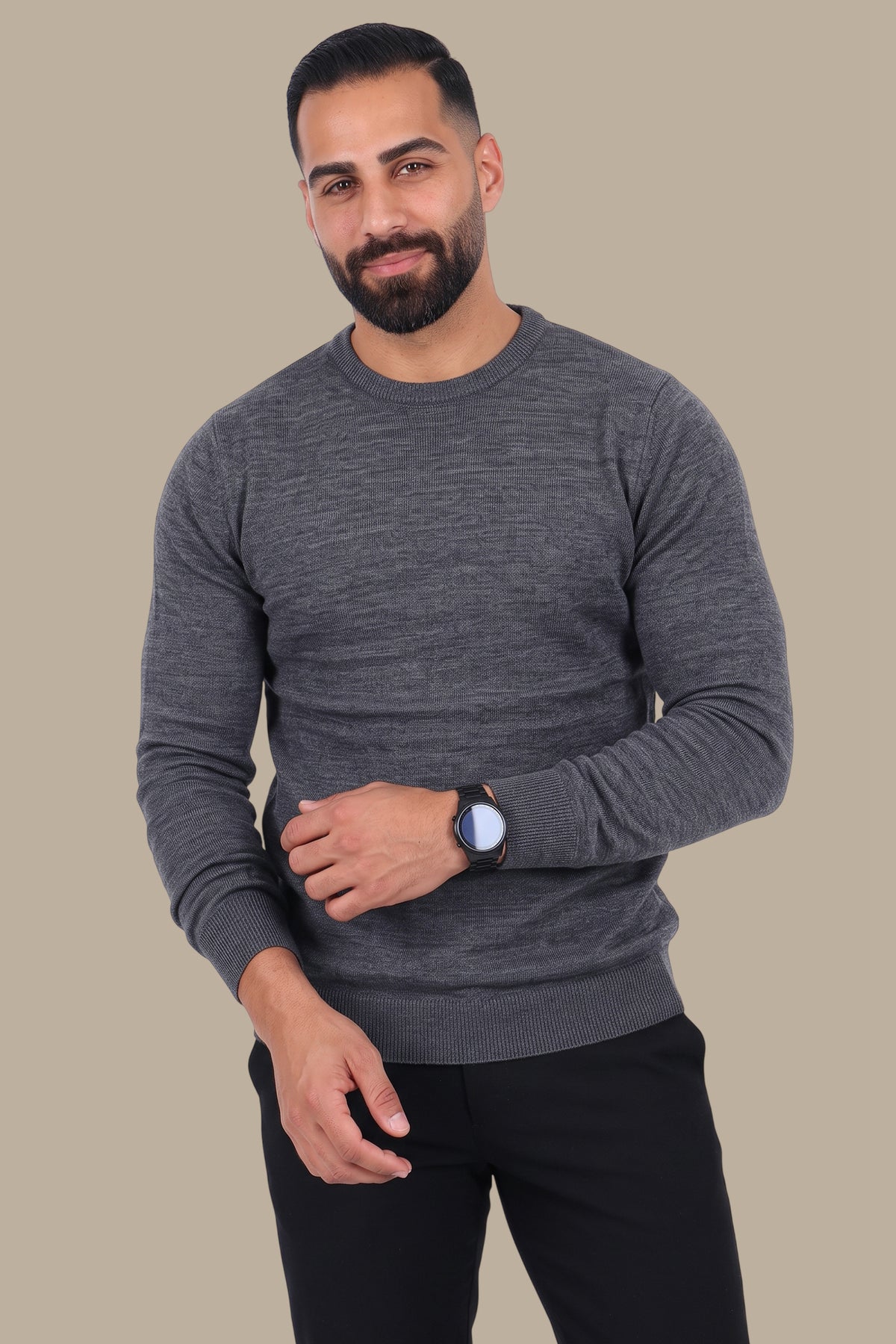 Grey Round Neck Sweater