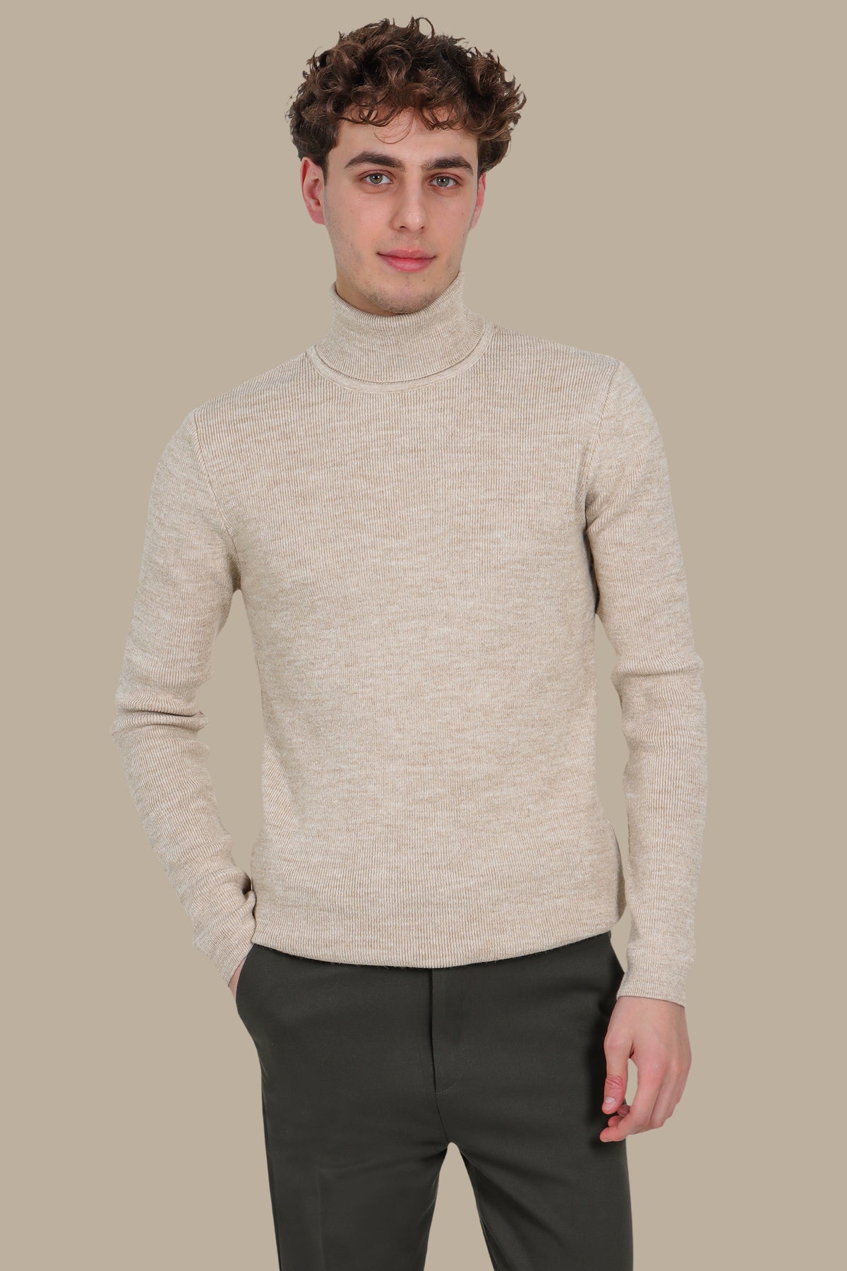 Beige Turtle Neck Sweater – Basic Essential