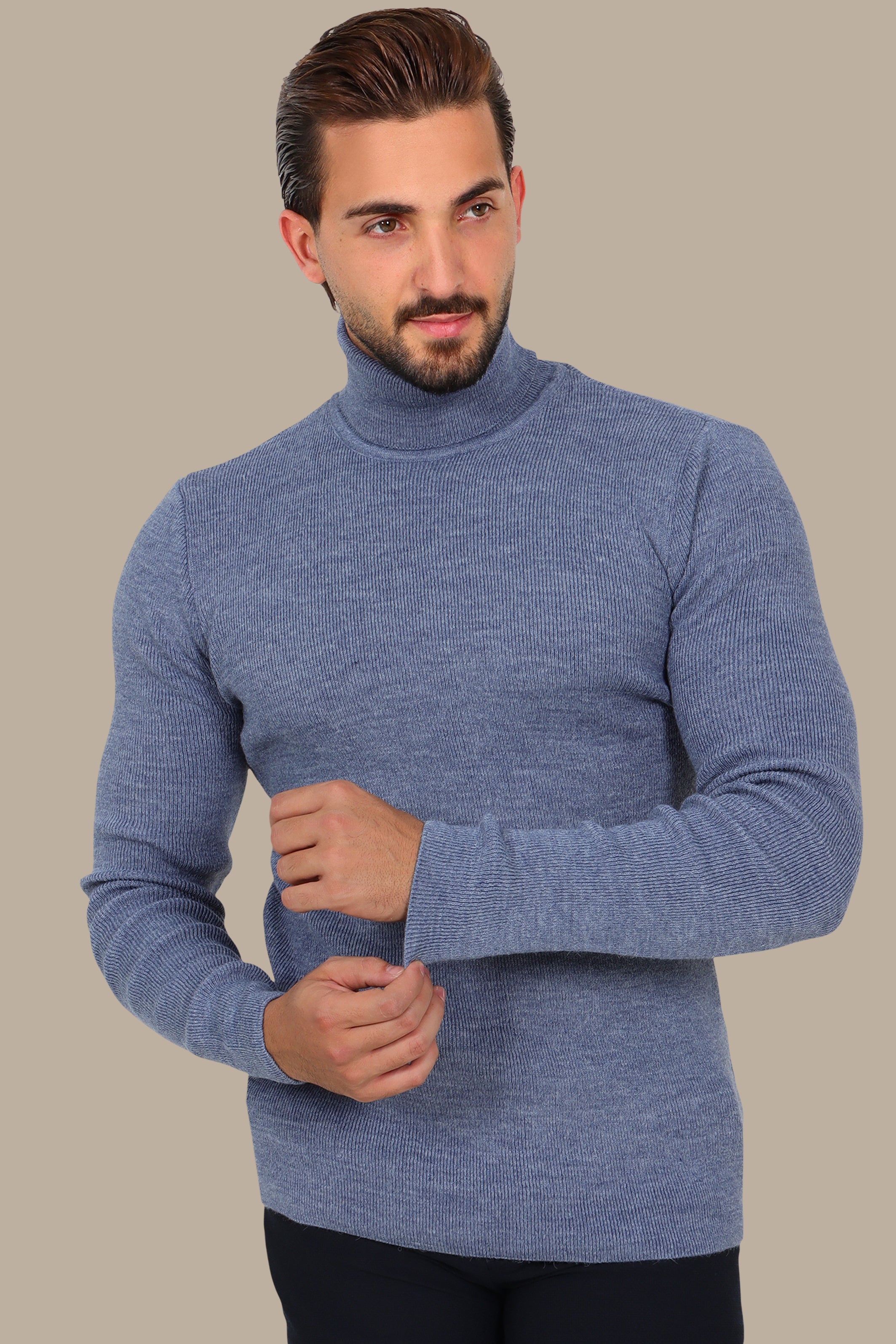Basic Turtle Neck Sweater Blue