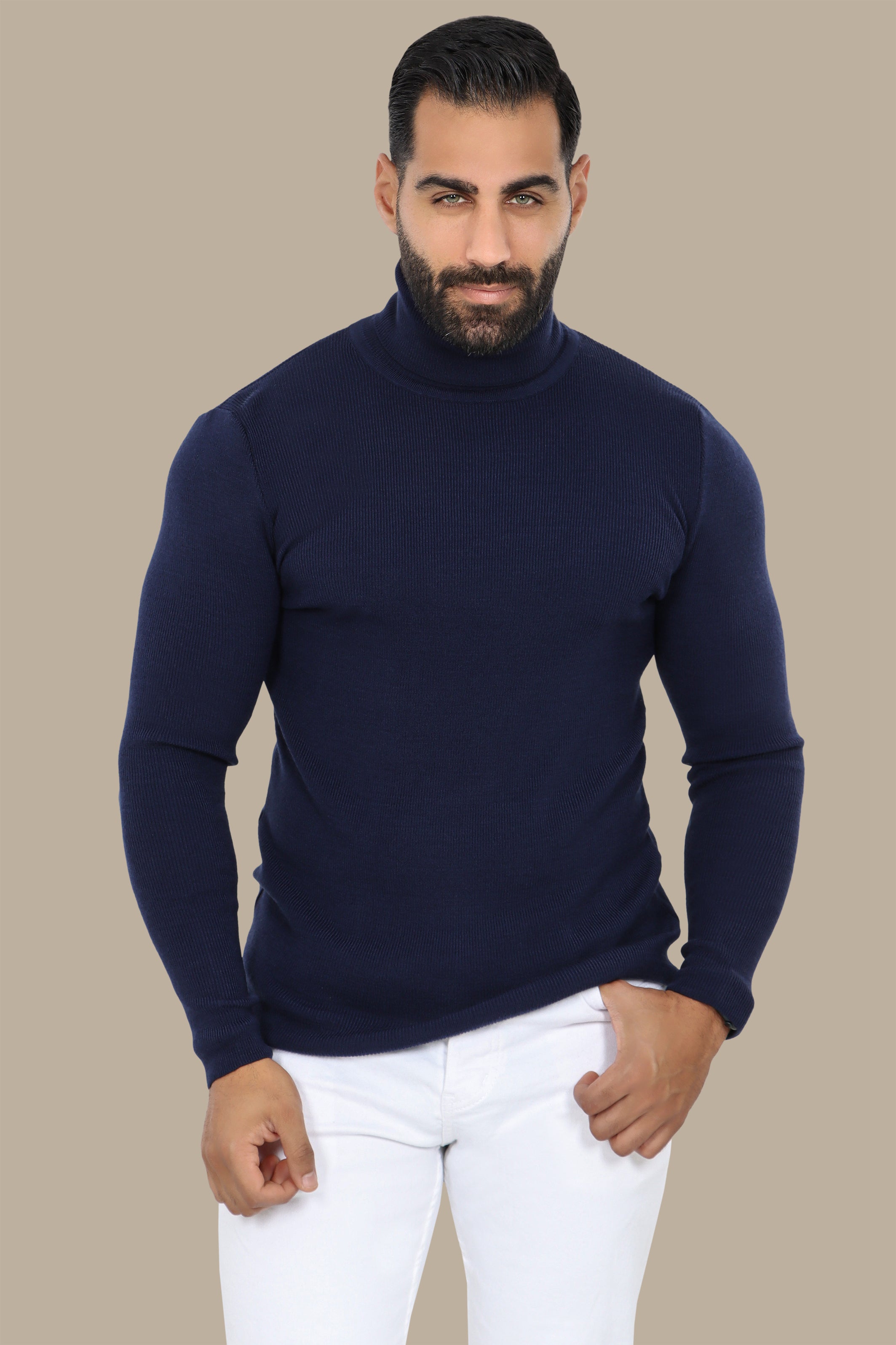 Sweater Turtleneck Basic Navy