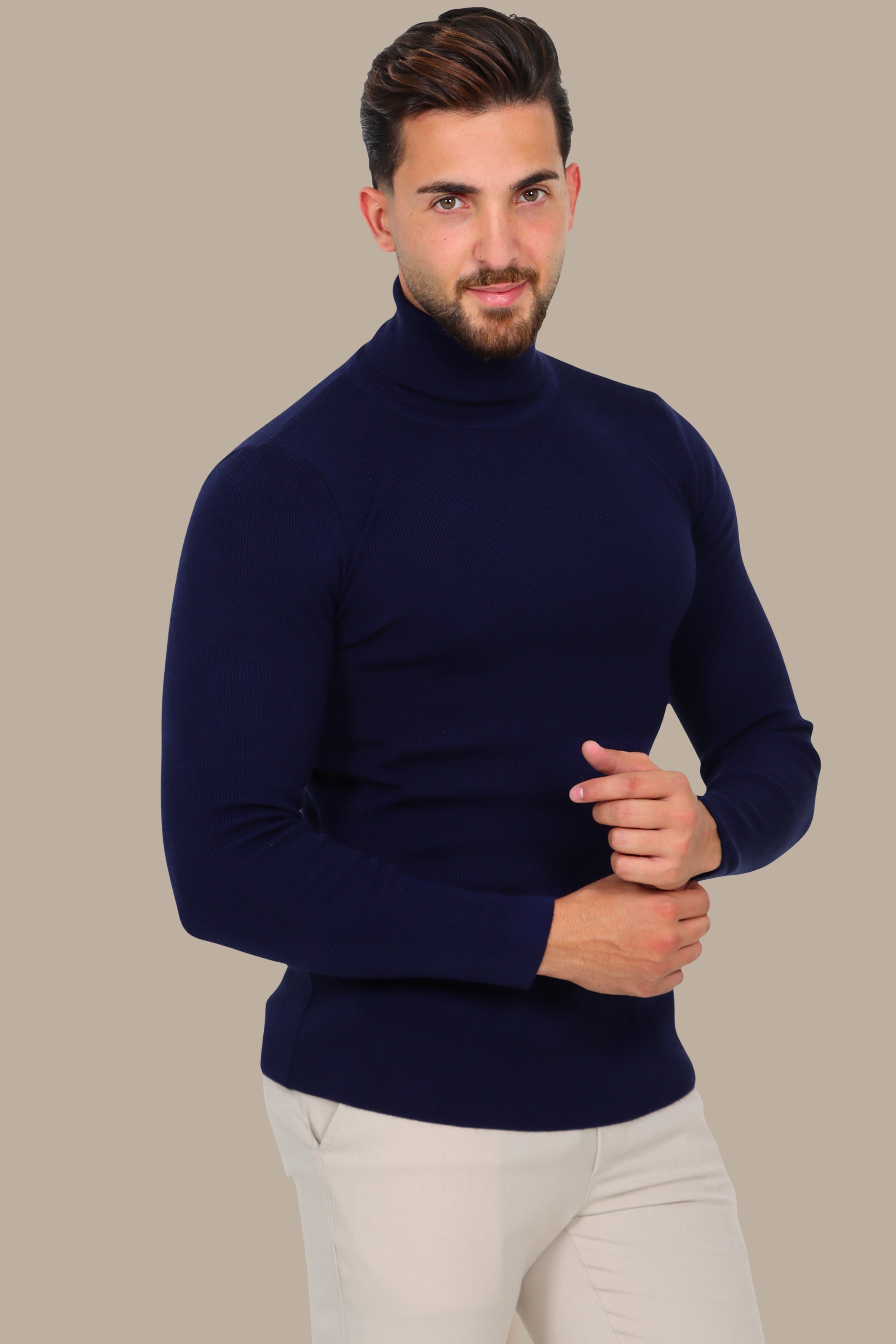Sweater Turtleneck Basic Navy