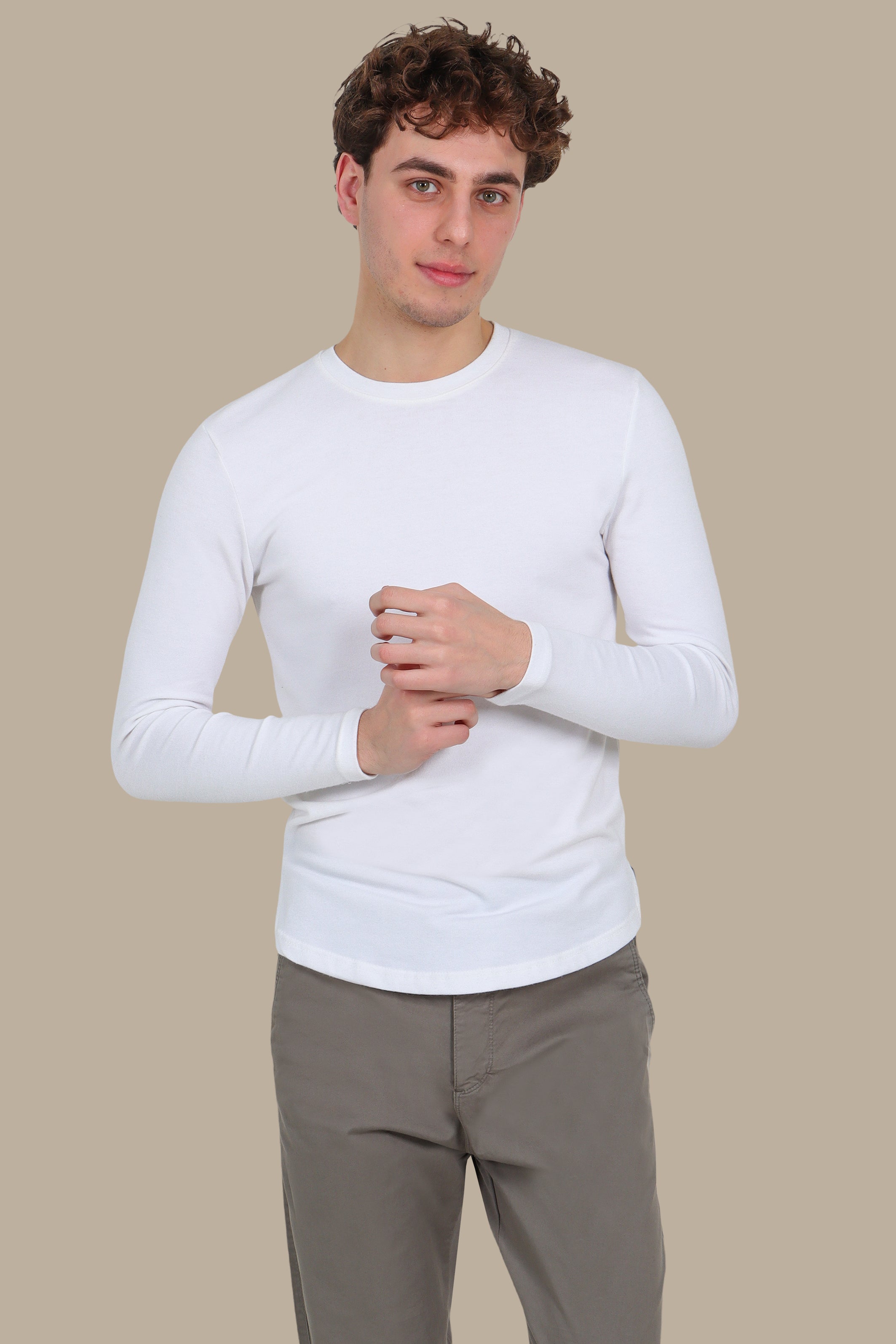 White Long Sleeve Top with Back Wings Print