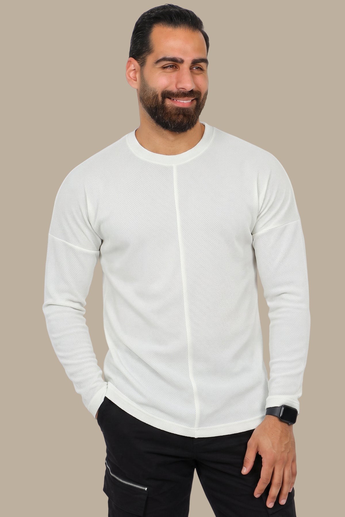 White Structured Top with Mid Cut