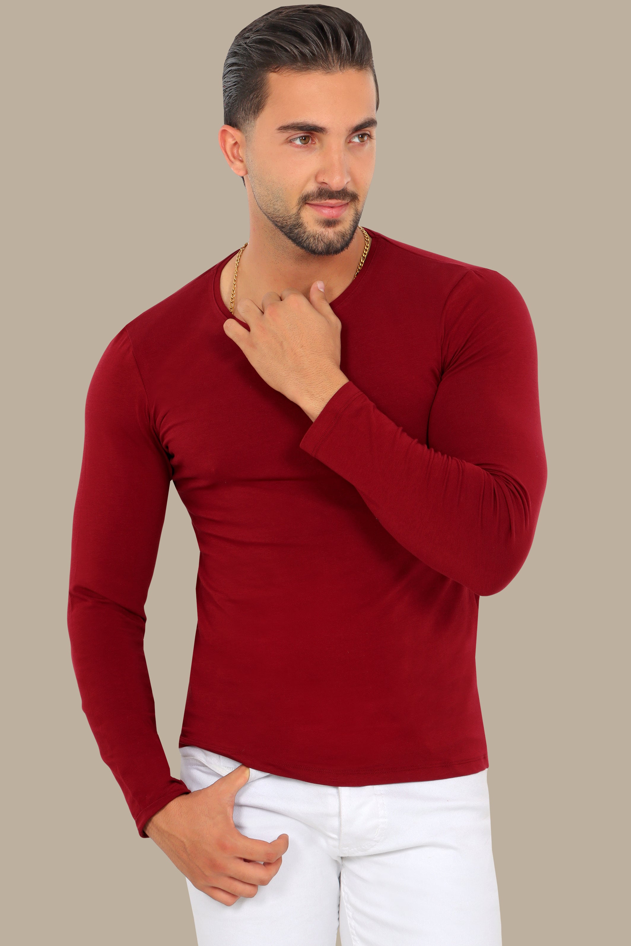 Burgundy Long Sleeve Top