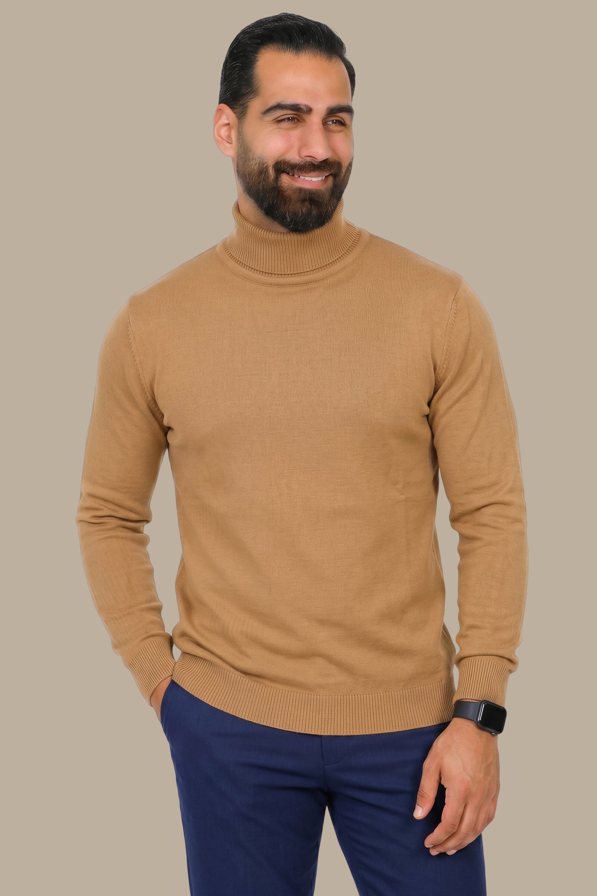 Turtleneck Sweater Basic Havane