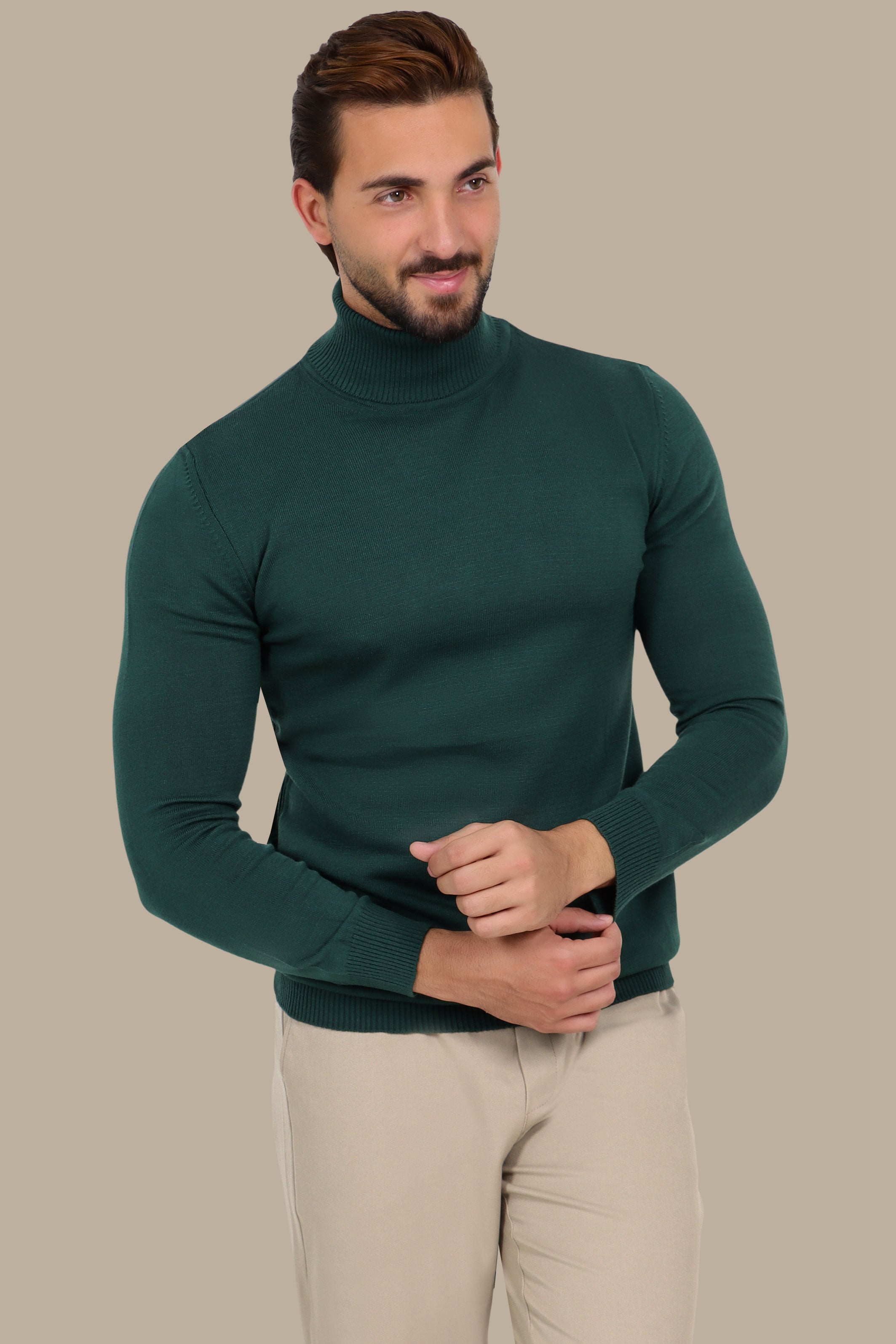 Basic Turtle Neck Sweater – Green
