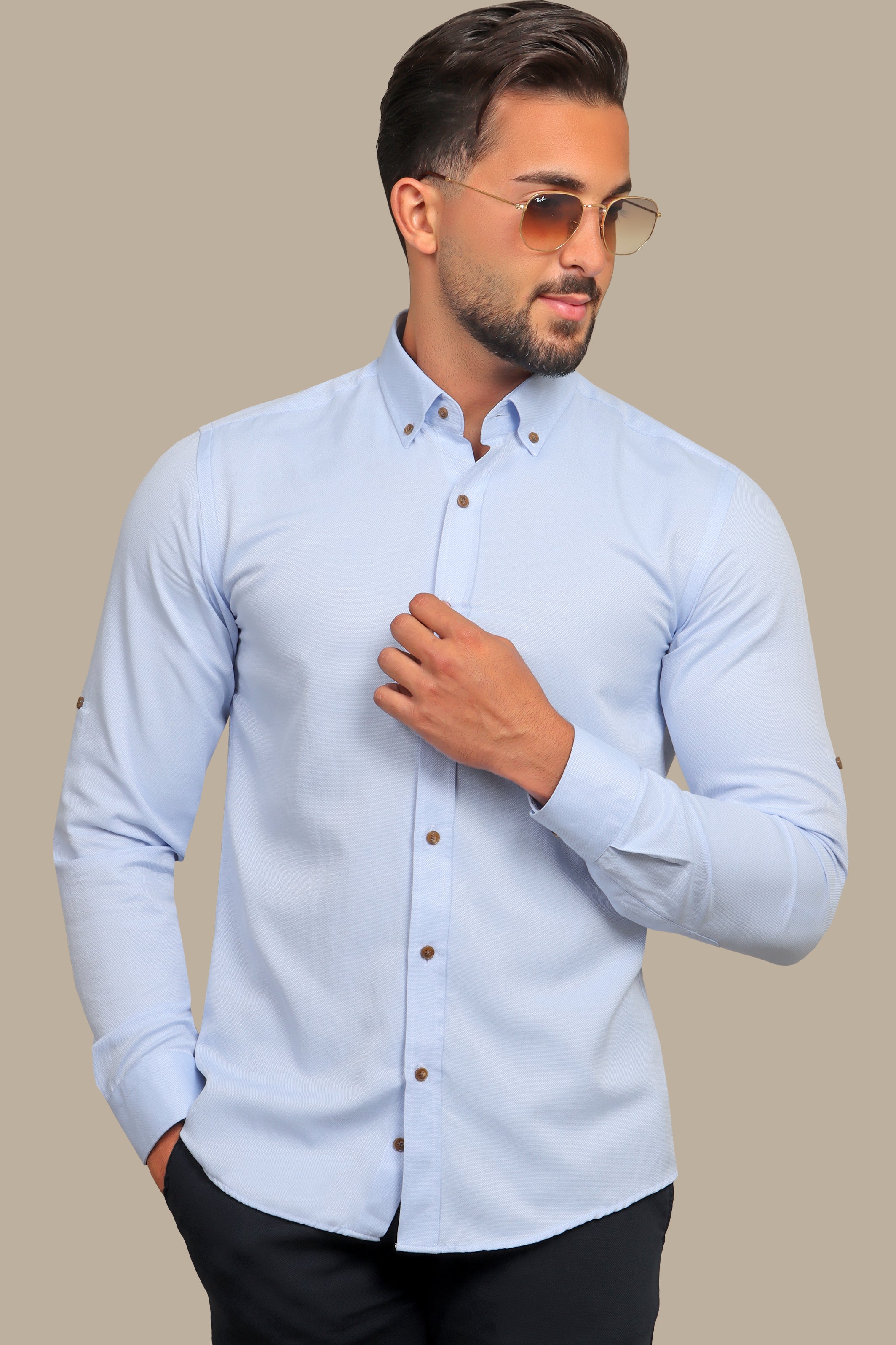 Light Blue Oxford Casual Shirt