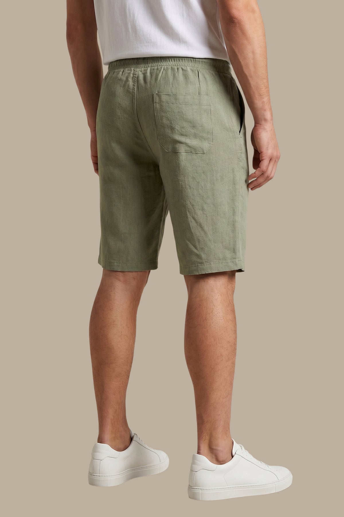 Short Linen Basic Olive