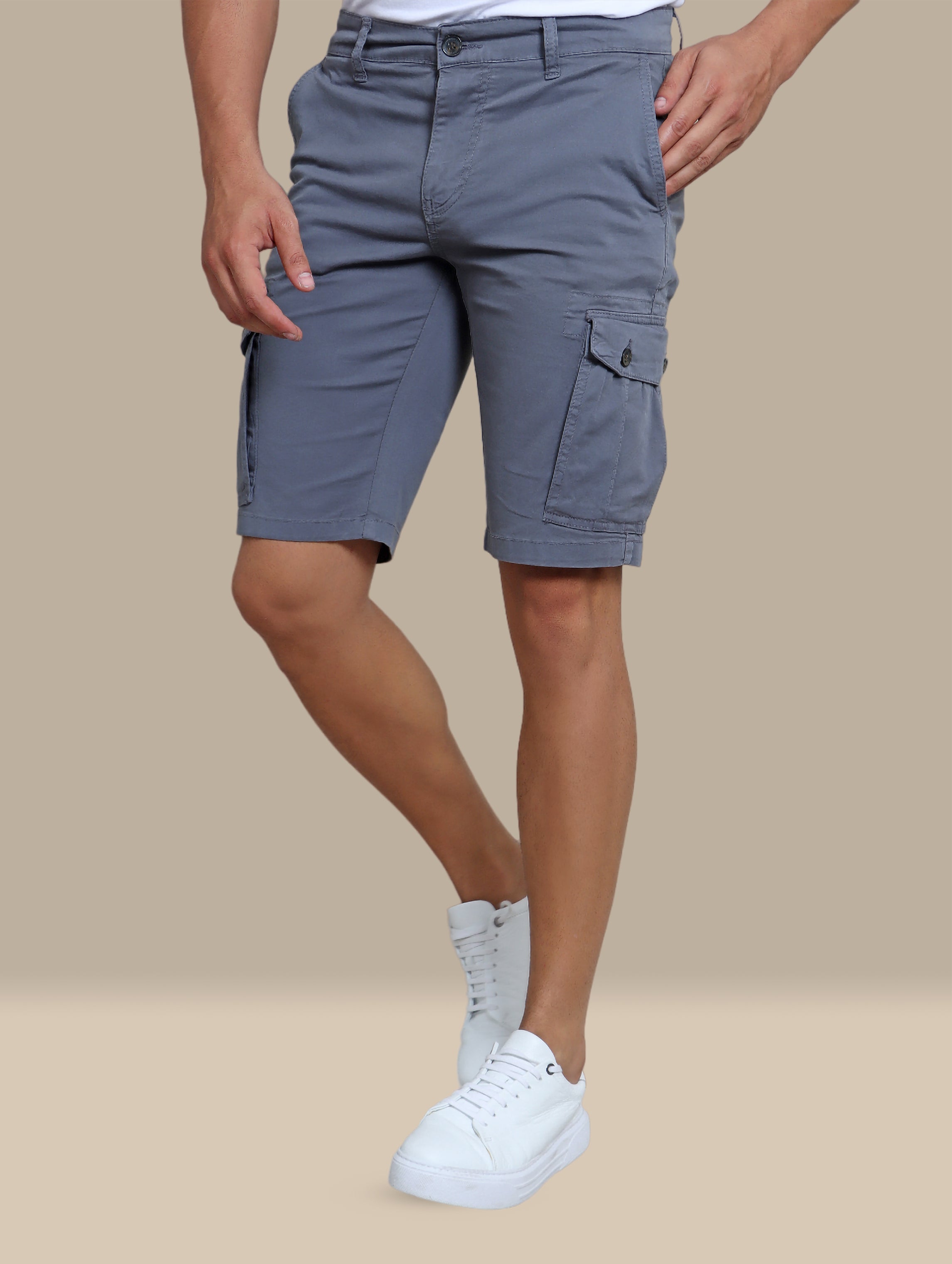 Urban Edge: Dark Grey Cargo Shorts