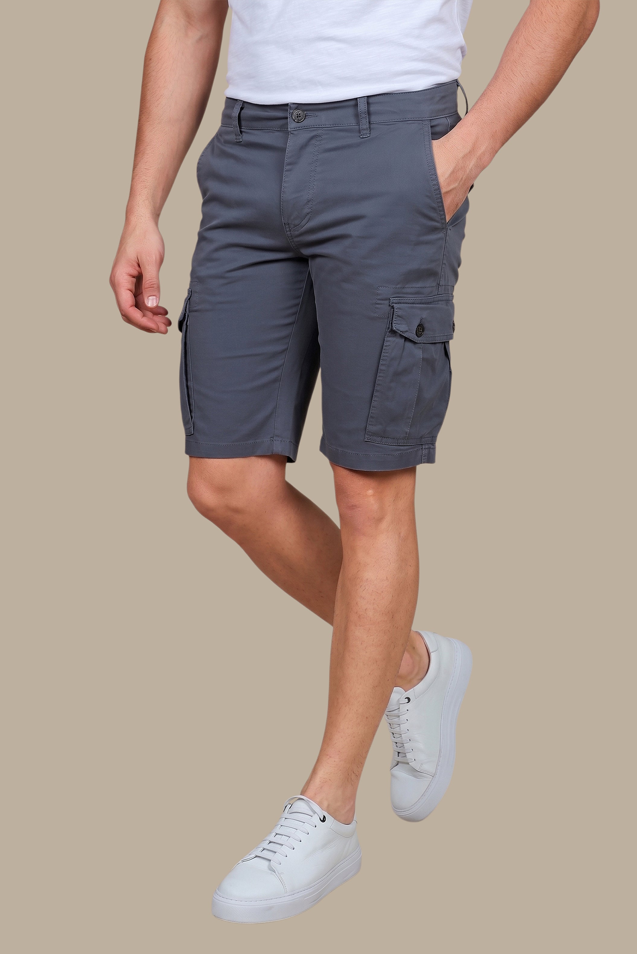 Urban Edge: Dark Grey Cargo Shorts