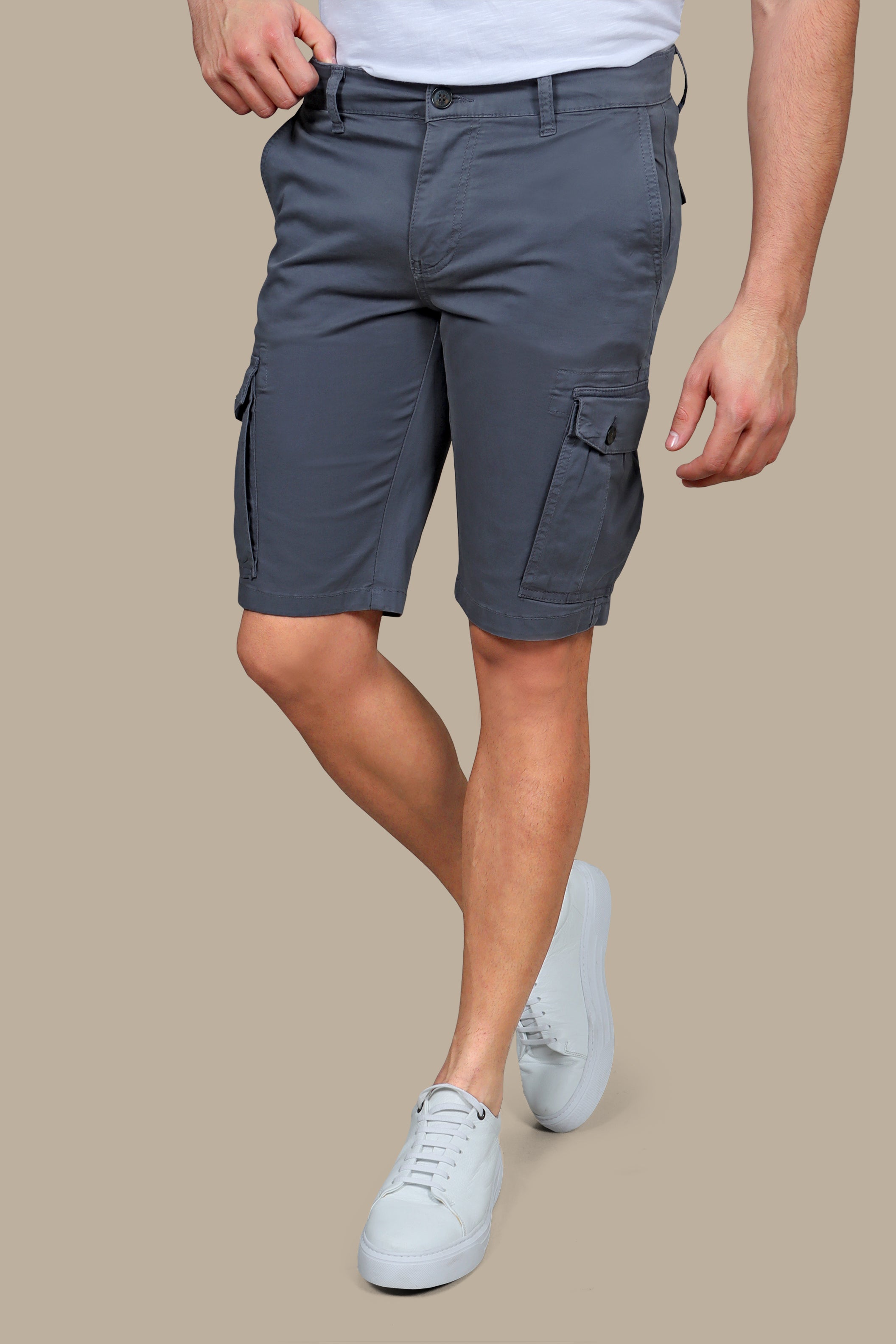 Urban Edge: Dark Grey Cargo Shorts