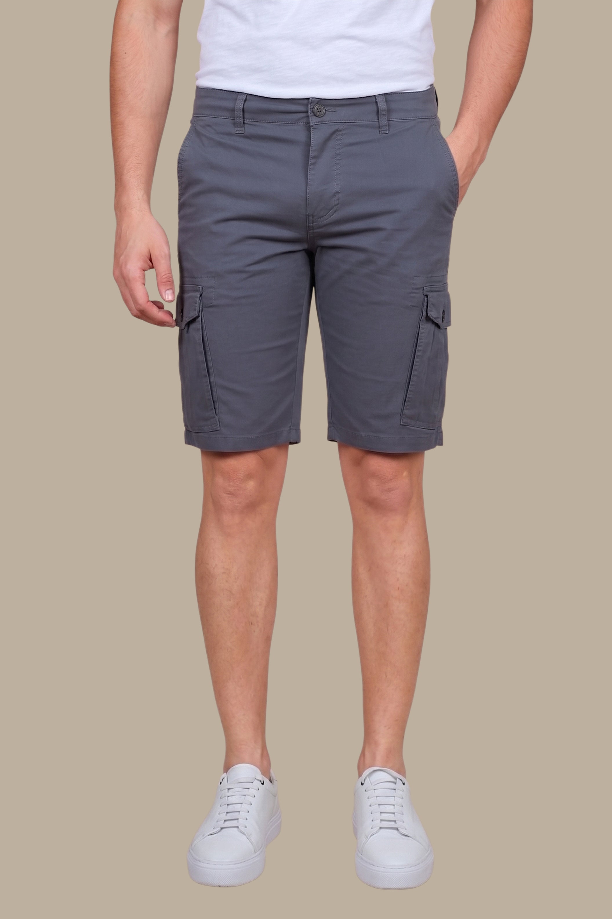 Urban Edge: Dark Grey Cargo Shorts
