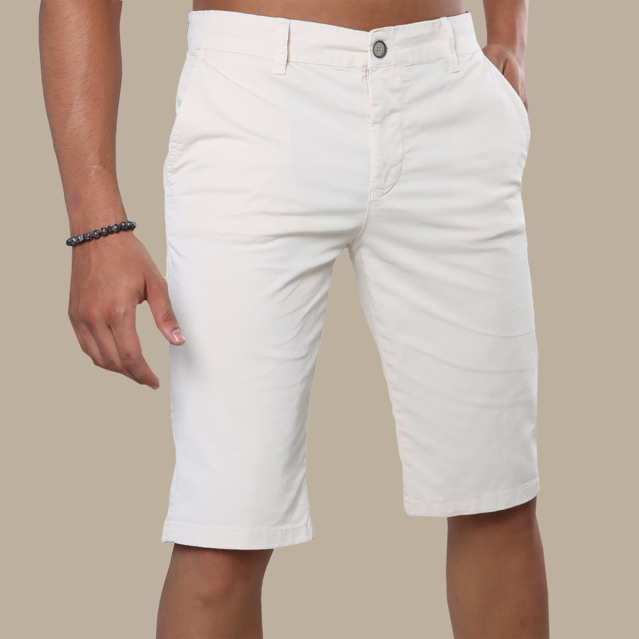 Off White Slim Fit Chino Shorts