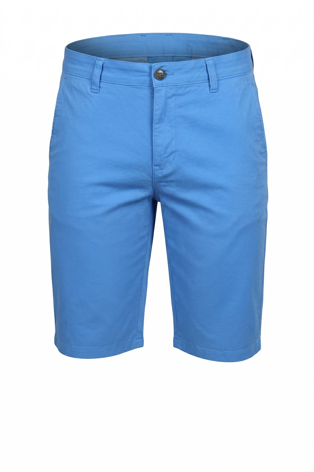 Blue Plain Slim Fit Chino Shorts