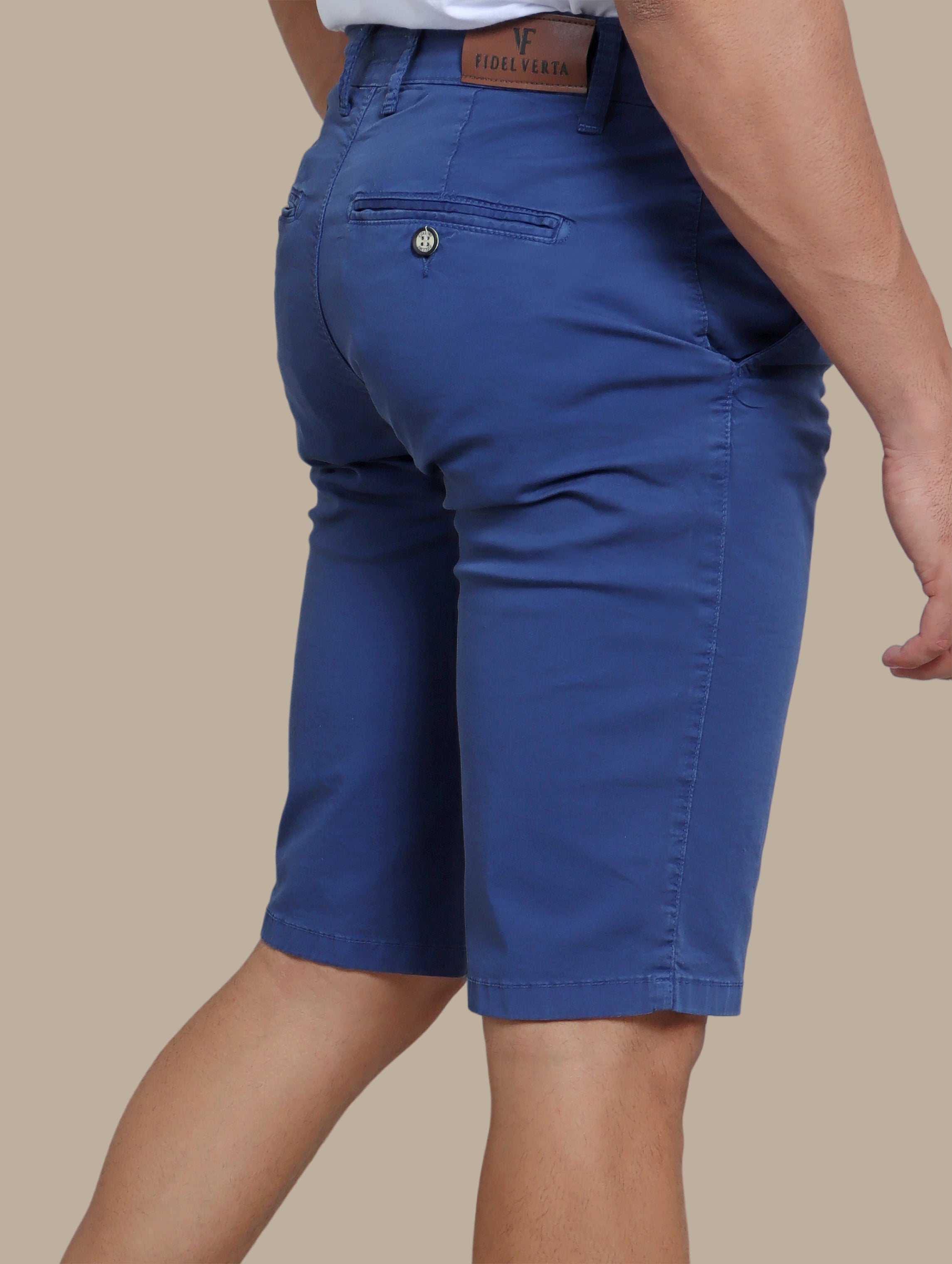 Sleek Comfort: Slim Fit Dark Blue Chino Shorts