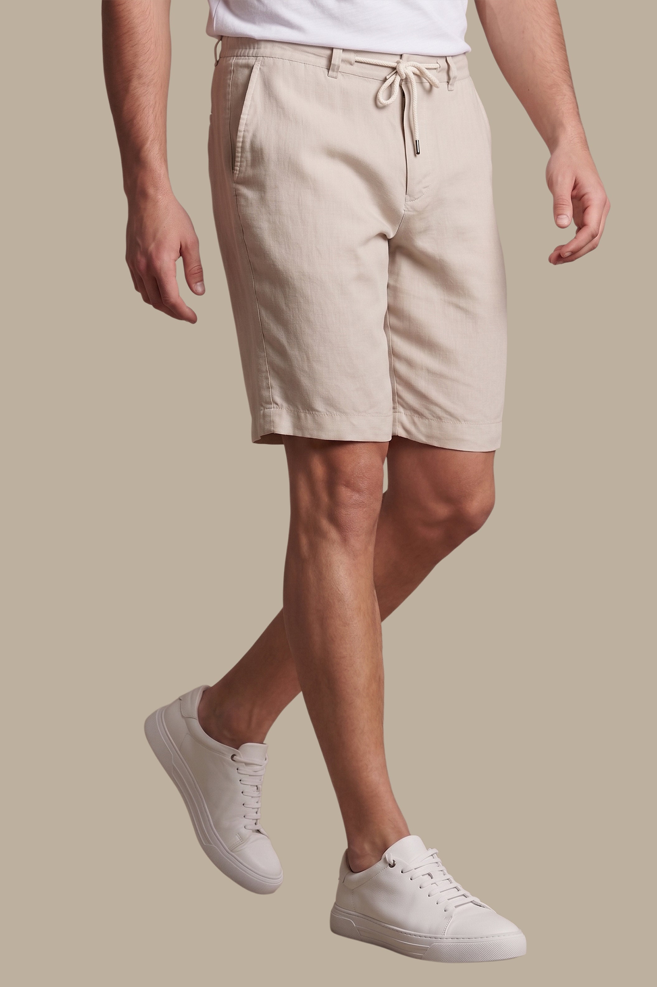 Short Tencel With Elastic Band | Light Beige