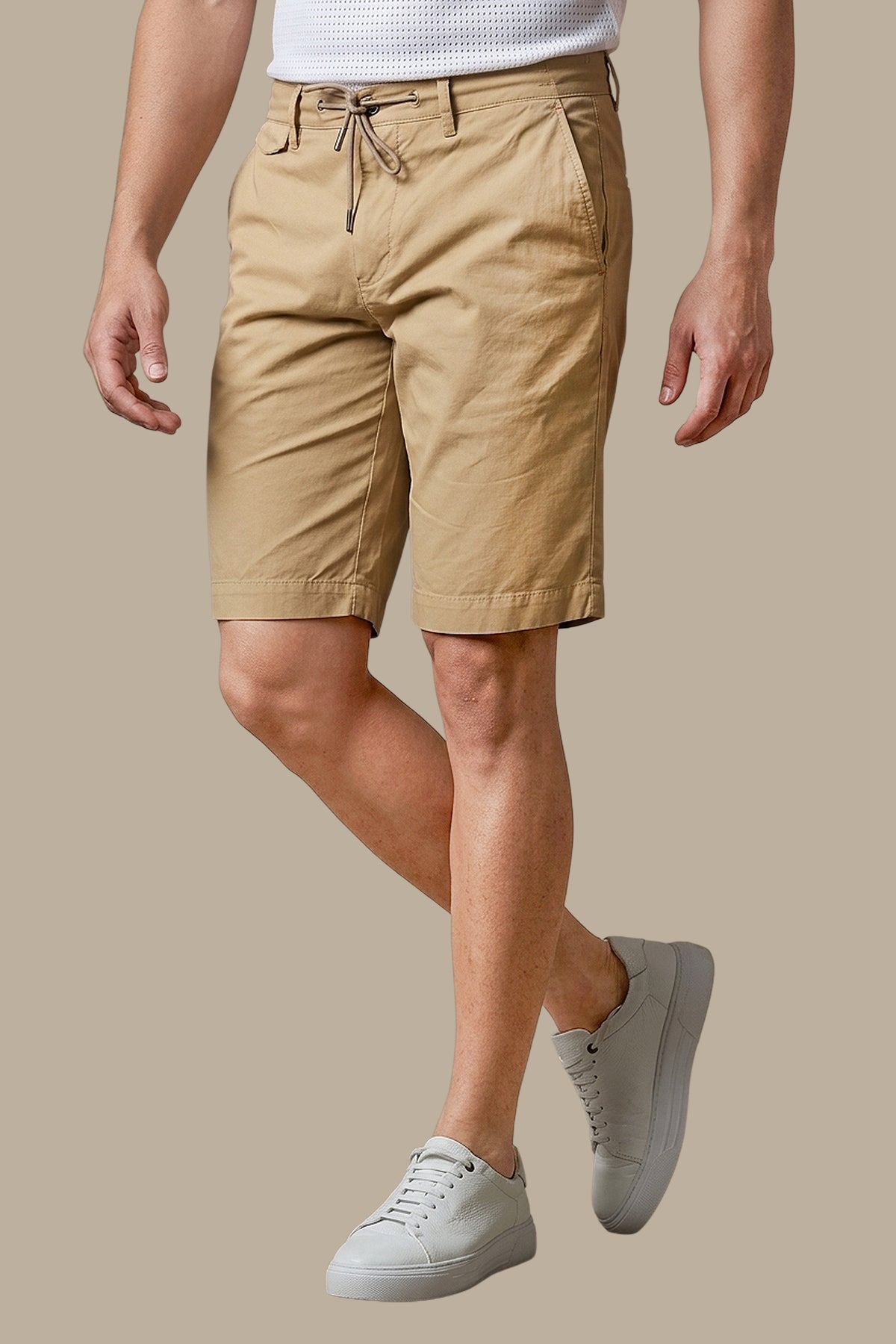 Beige Comfort: Short Tencel with Elastic Band
