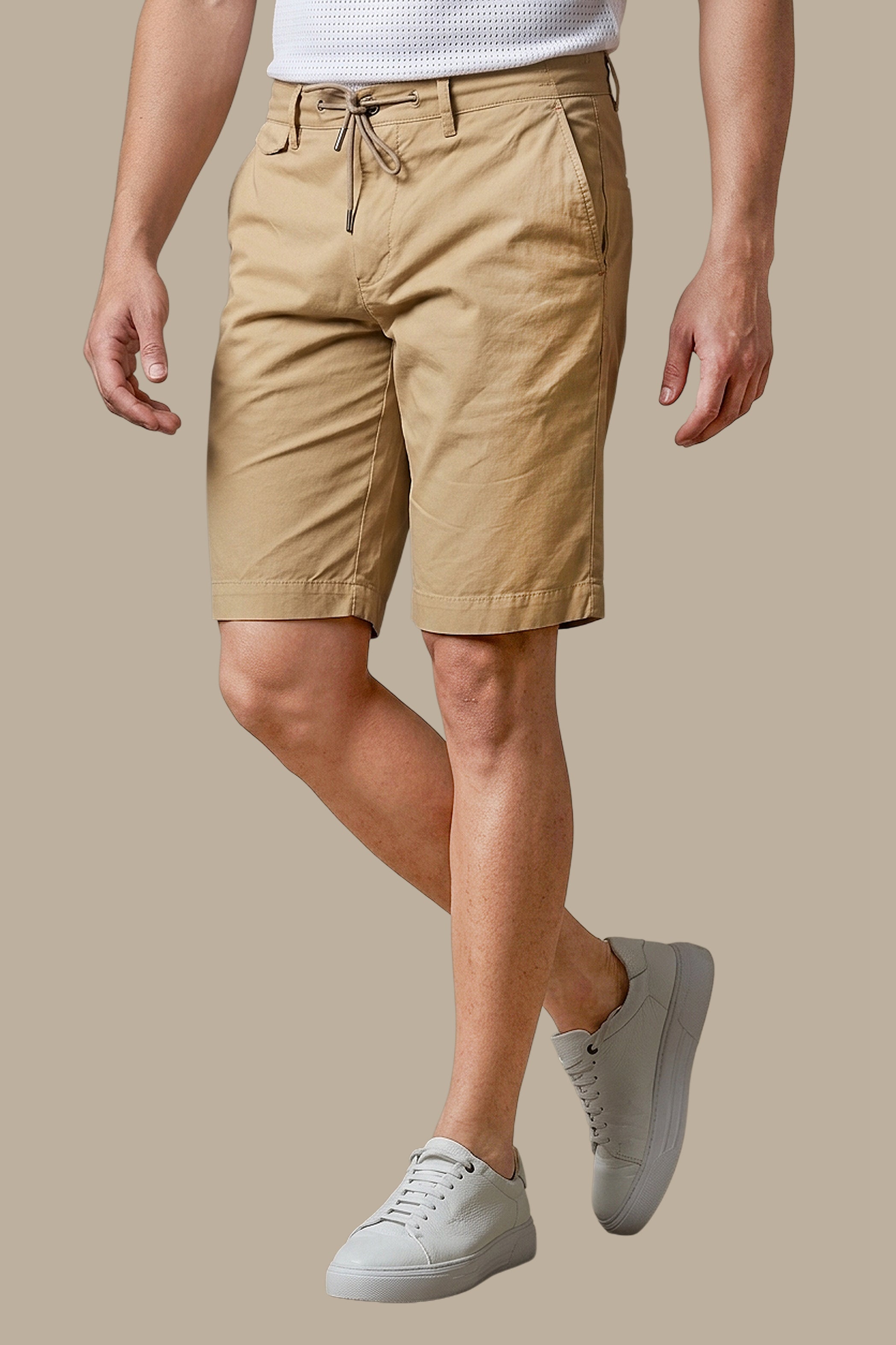 Beige Comfort: Short Tencel with Elastic Band