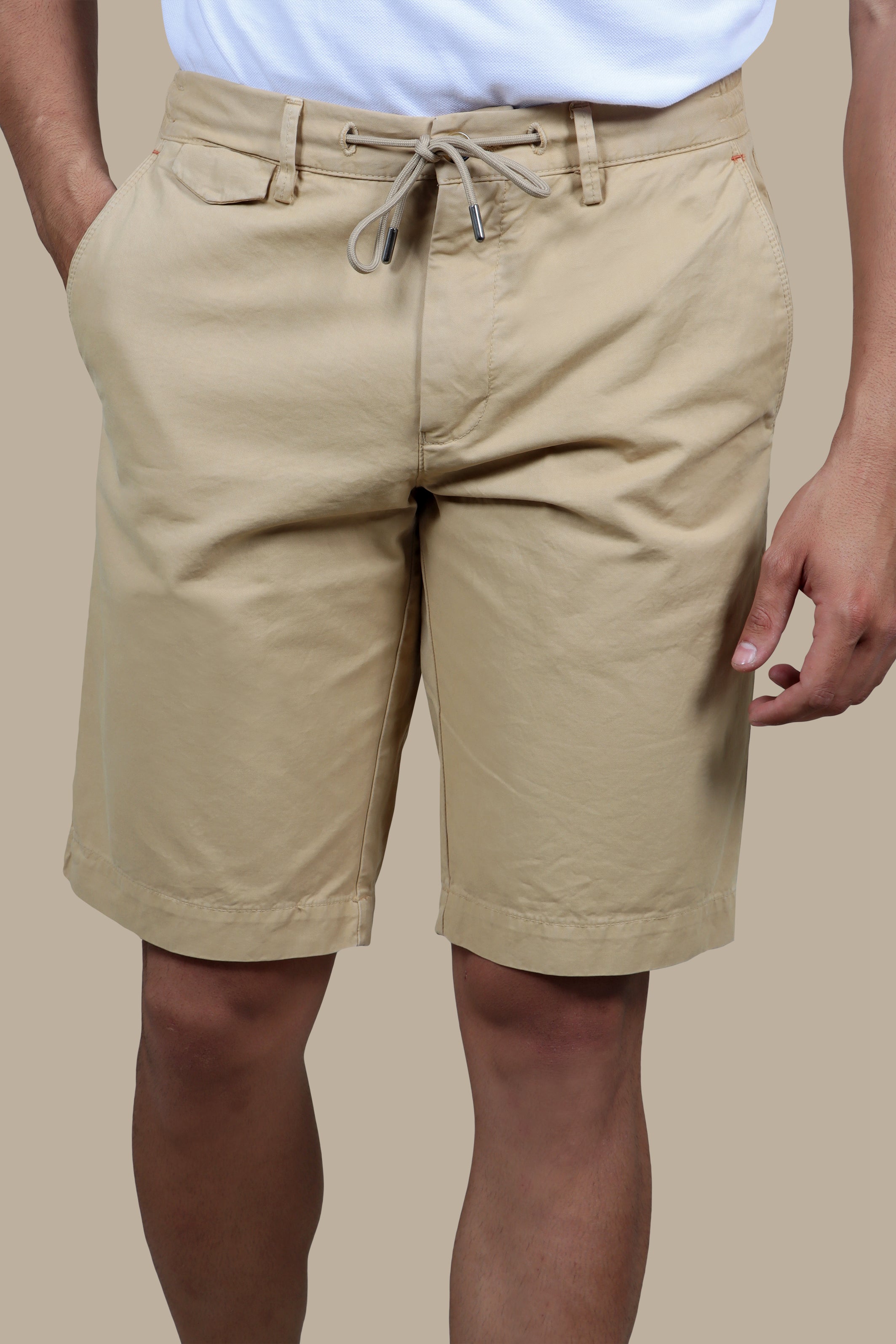 Beige Comfort: Short Tencel with Elastic Band