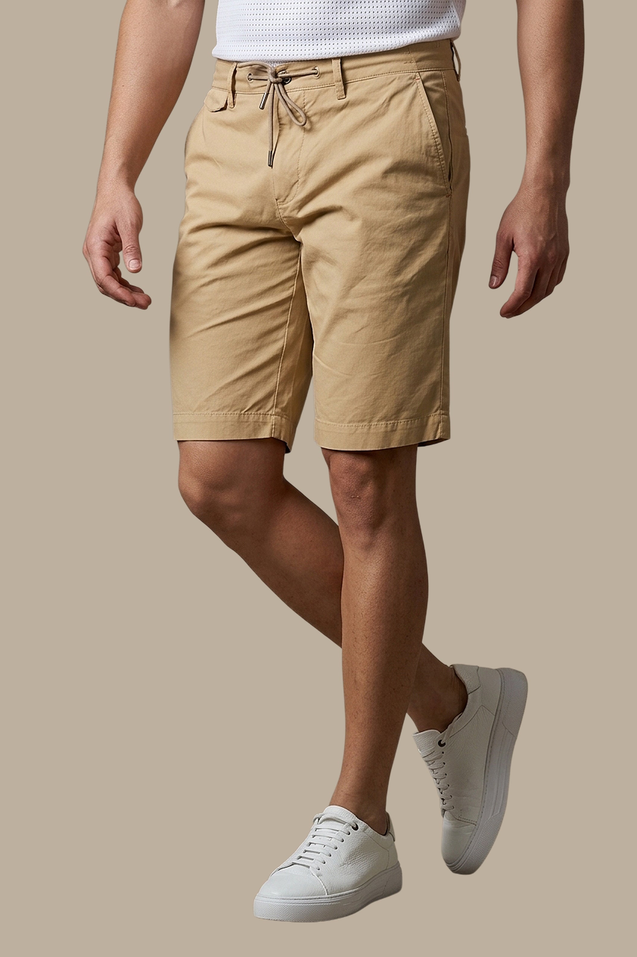 Beige Comfort: Short Tencel with Elastic Band