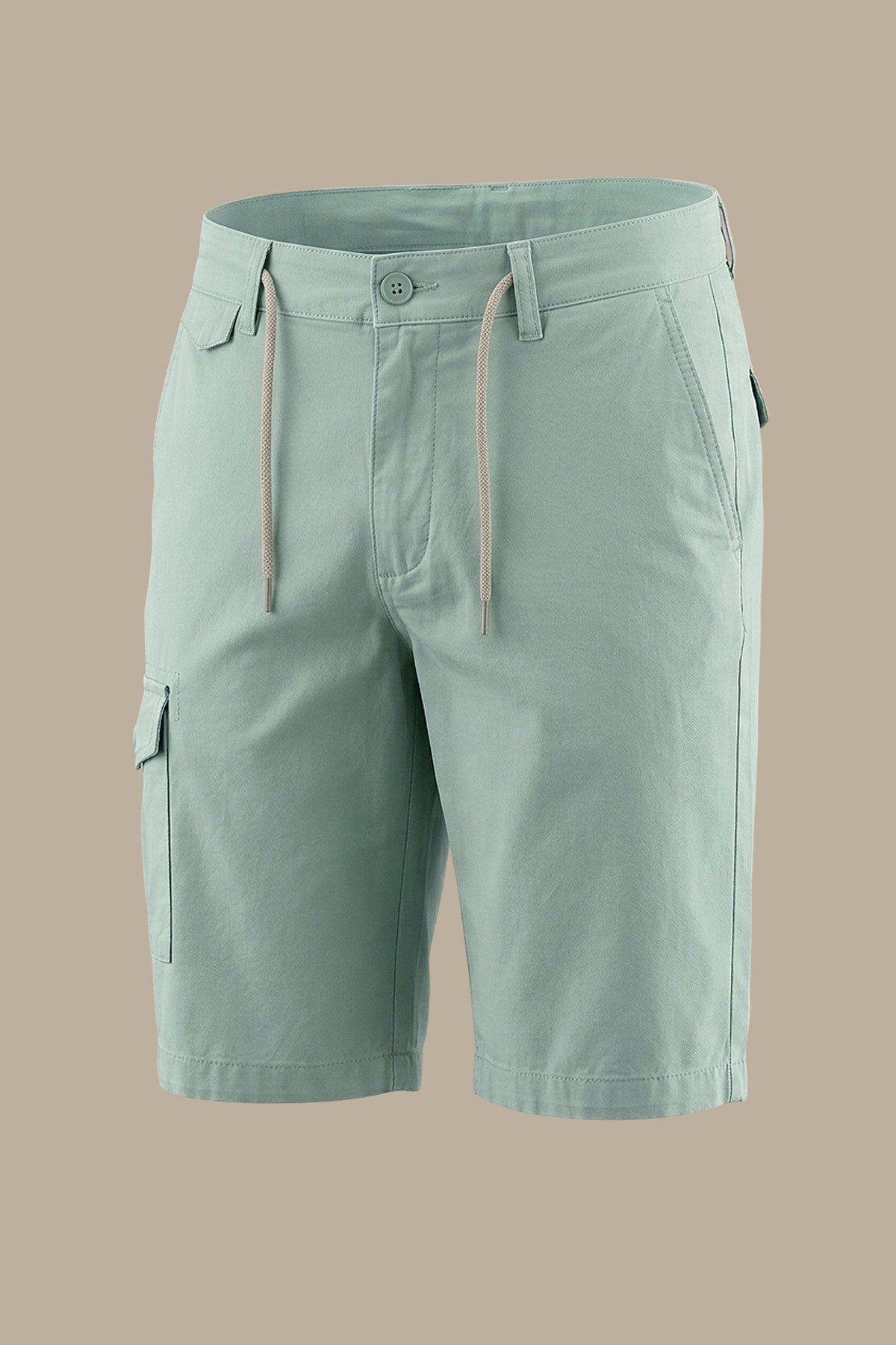 Light Olive Comfort: Short Tencel with Elastic Band