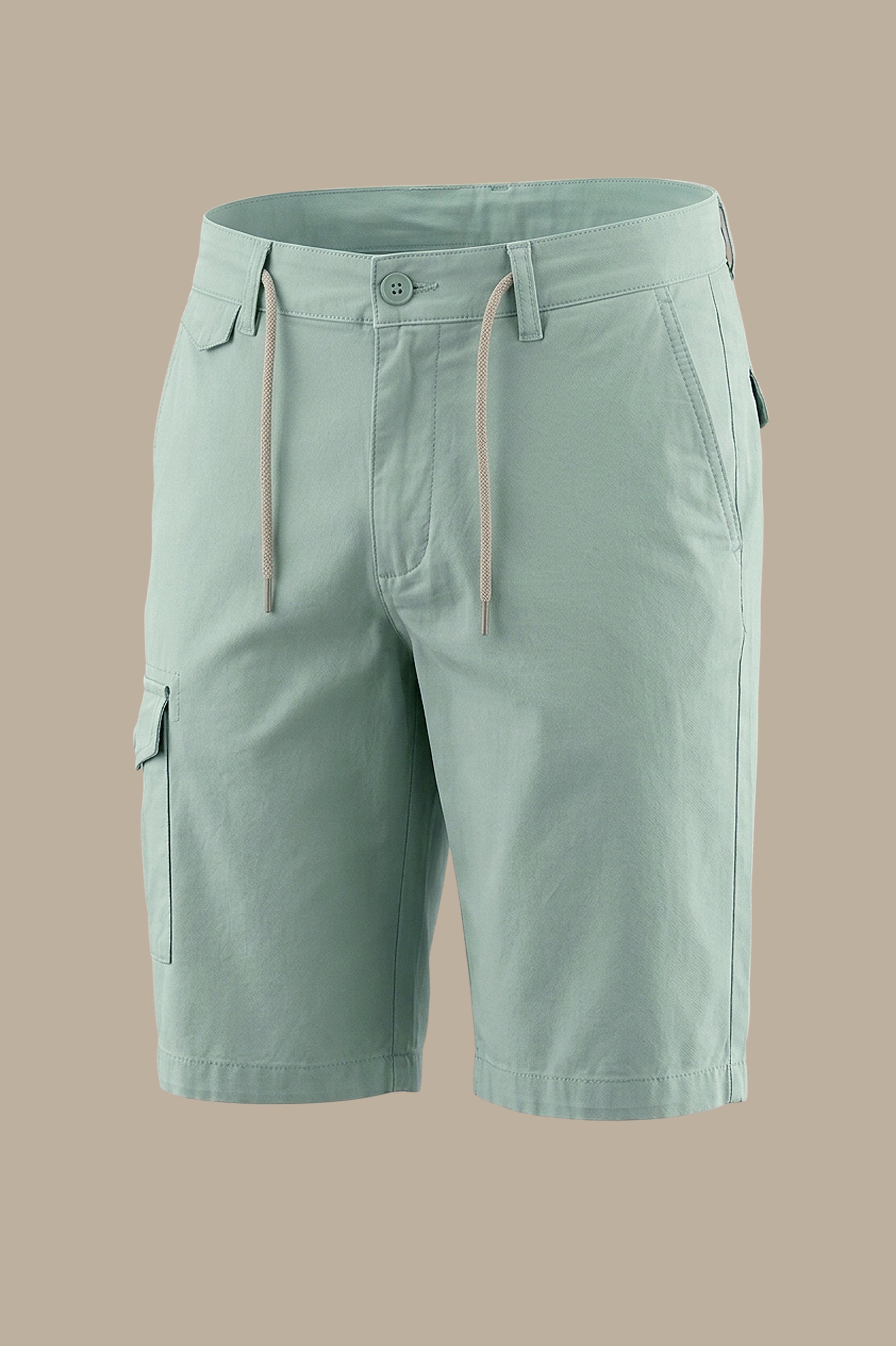 Light Olive Comfort: Short Tencel with Elastic Band