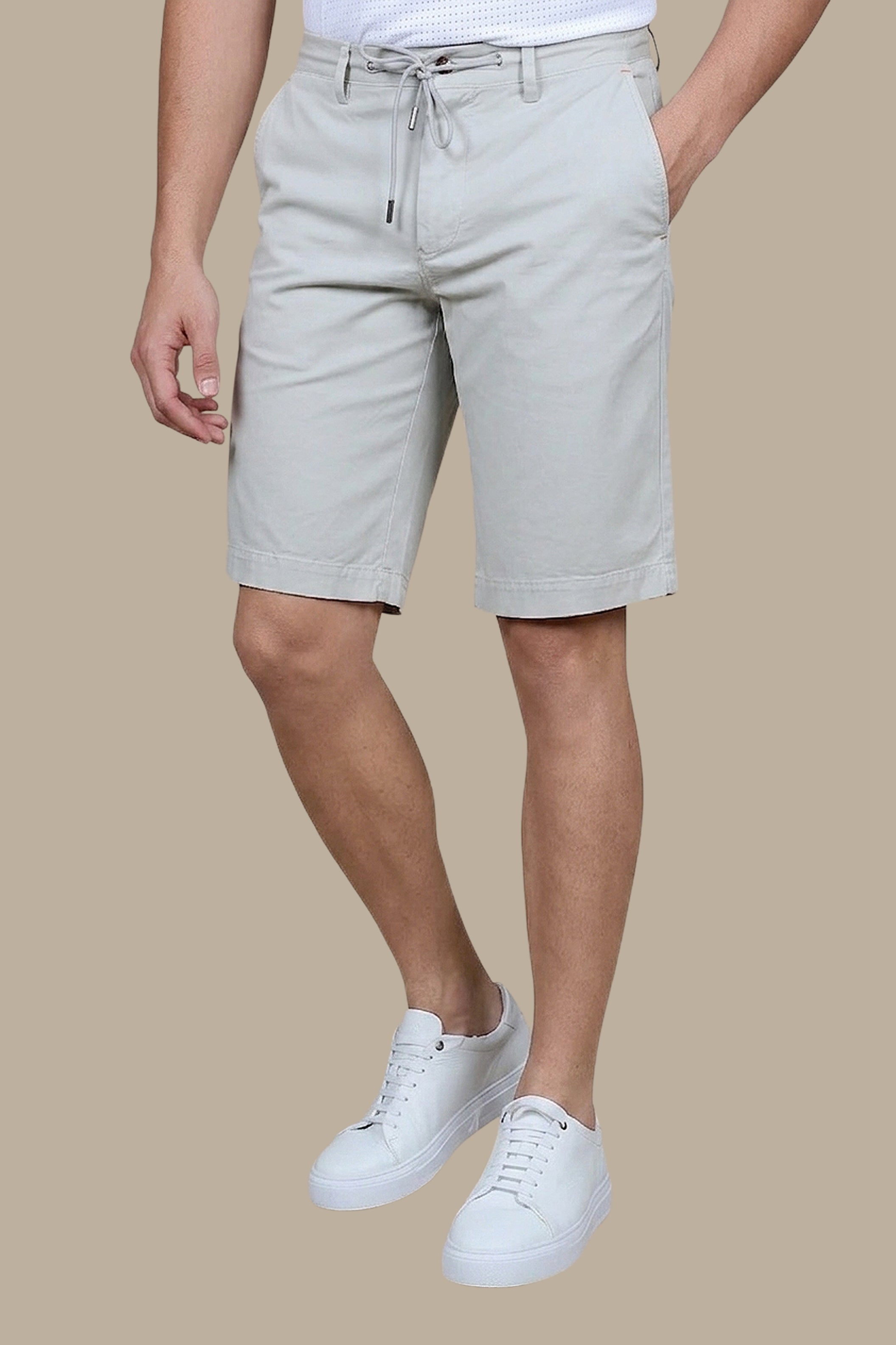 Light Grey Comfort: Short Tencel with Elastic Band