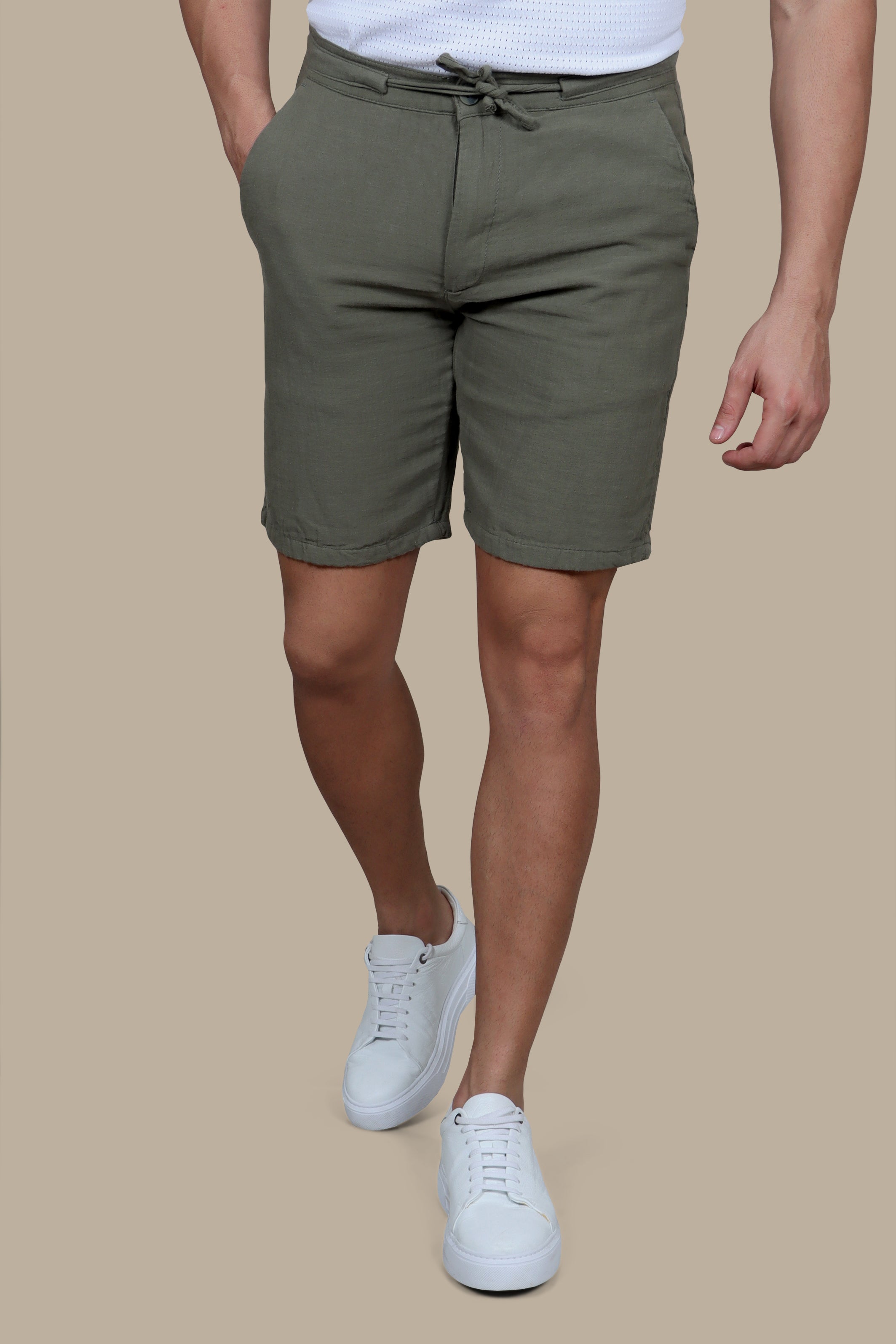 Khaki Chic: The Essential Short Linen Collection